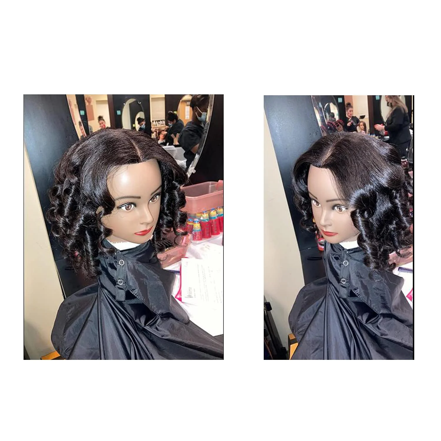 Hairlink 100% Real Hair Afro Mannequin Head Hairdresser Hair Styling Training Head Dolls for Cosmetology Manikin Maniquins Practice Head with Stand (6611B0216) - Image 6