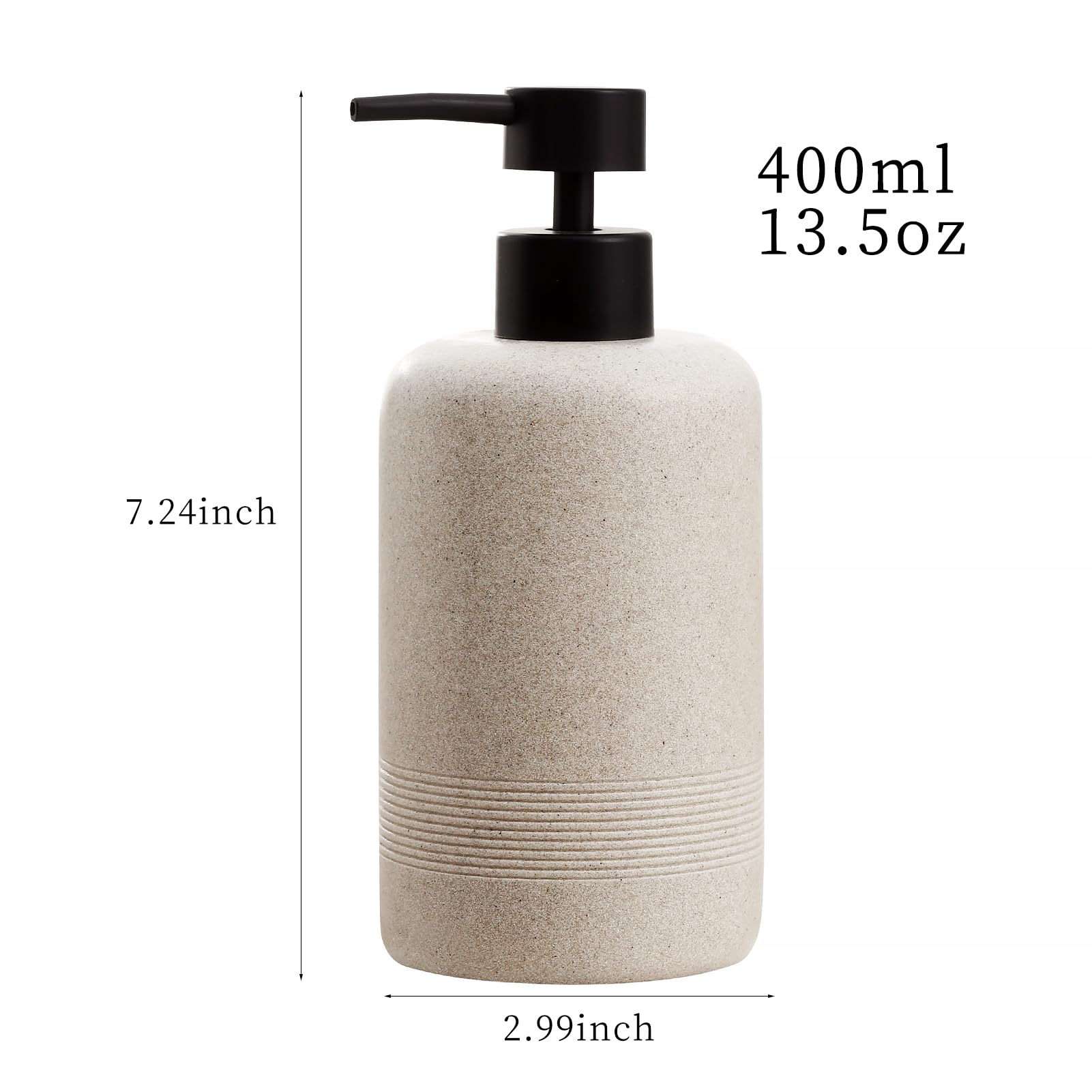 Haocoott Soap Dispensers 400ML 13OZ, 2 PCS Hand Dish Lotion Shampoo Lotion Soap Dispenser Jar, Resin Premium Thick Soap Pump Bottles for Kitchen Bathroom Countertop (Beige) - Image 5