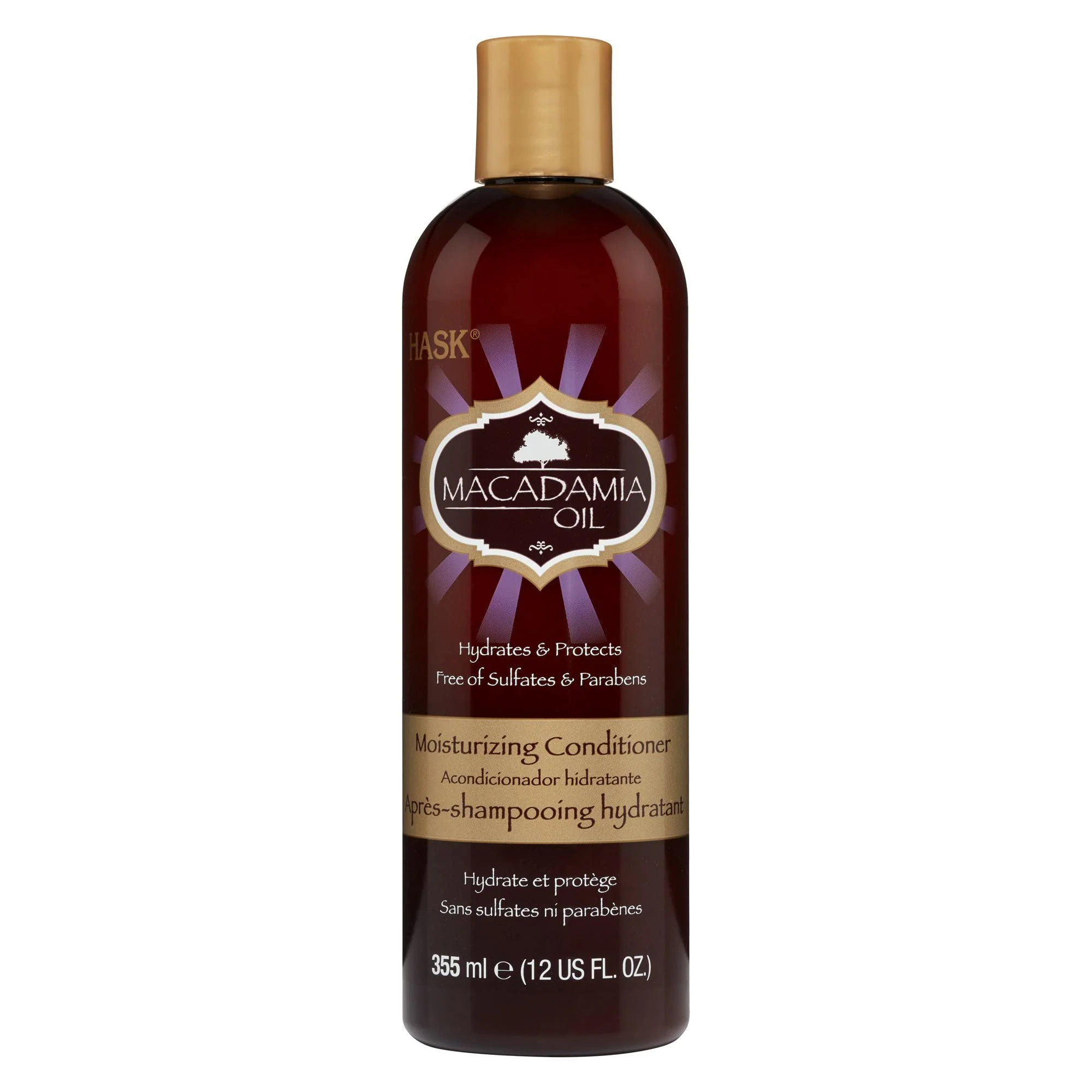 Hask Conditioner Macadamia Oil Moisturizing 12 Ounce (354ml) (3 Pack)