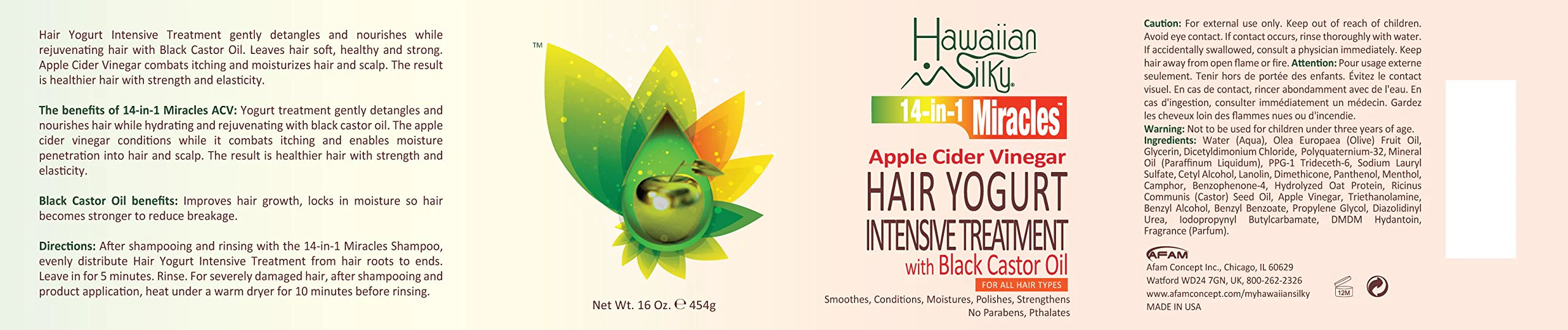 Hawaiian Silky Hair Conditioner, 14-in-1 Miracles Intensive Treatment with Black Castor Oil, 16 fluid ounces, White - Image 2