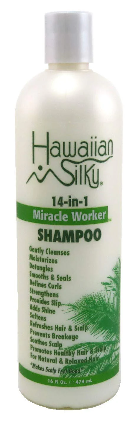 Hawaiian Silky Miracle Worker 14-In-1 Shampoo 16 Ounce (474ml) (Pack of 3)