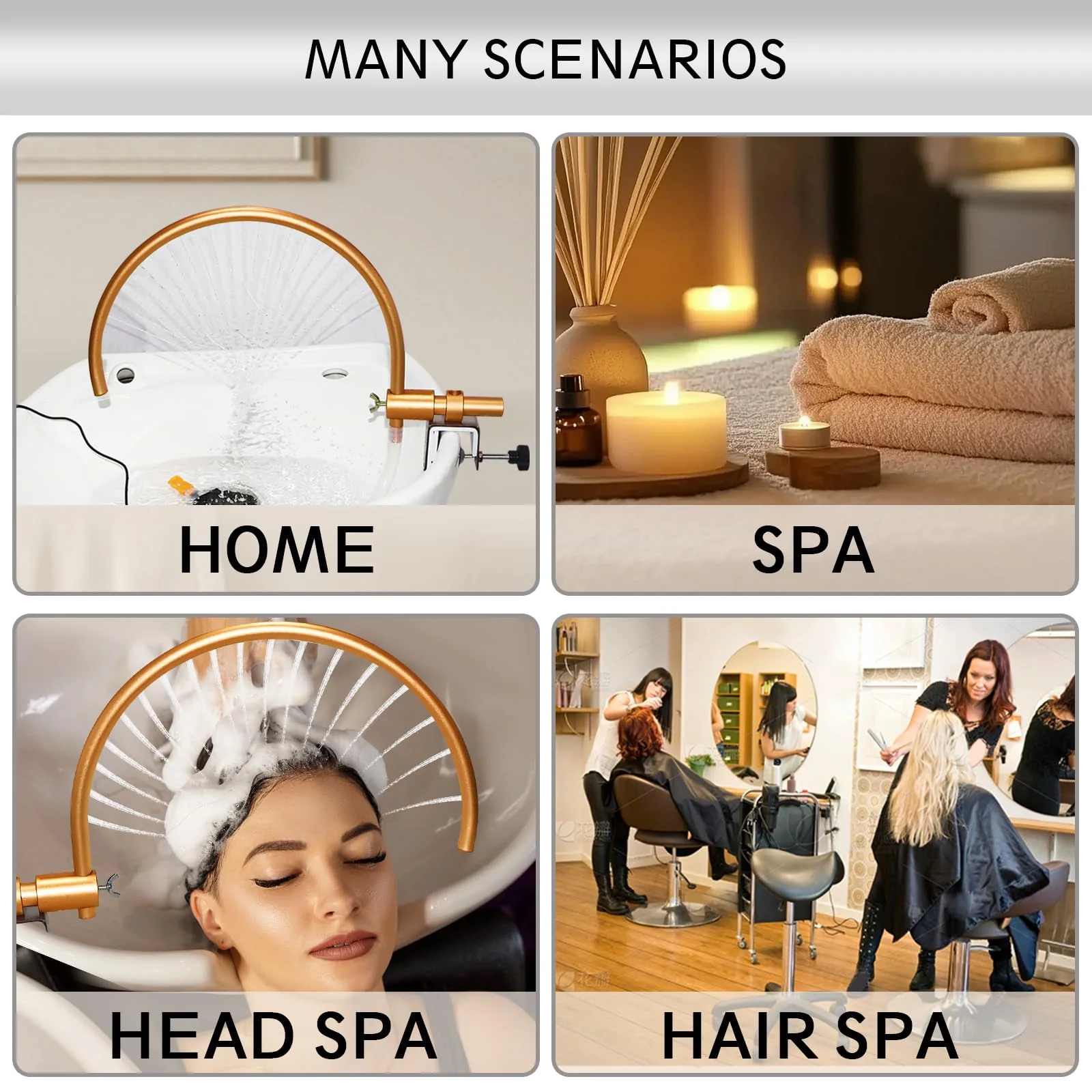 Head Spa Tool for Water Circulation, Hair Salon Equipment At Home, Shampoo Sink Accessories, Portable and Adjustable, Waterfall - Image 3