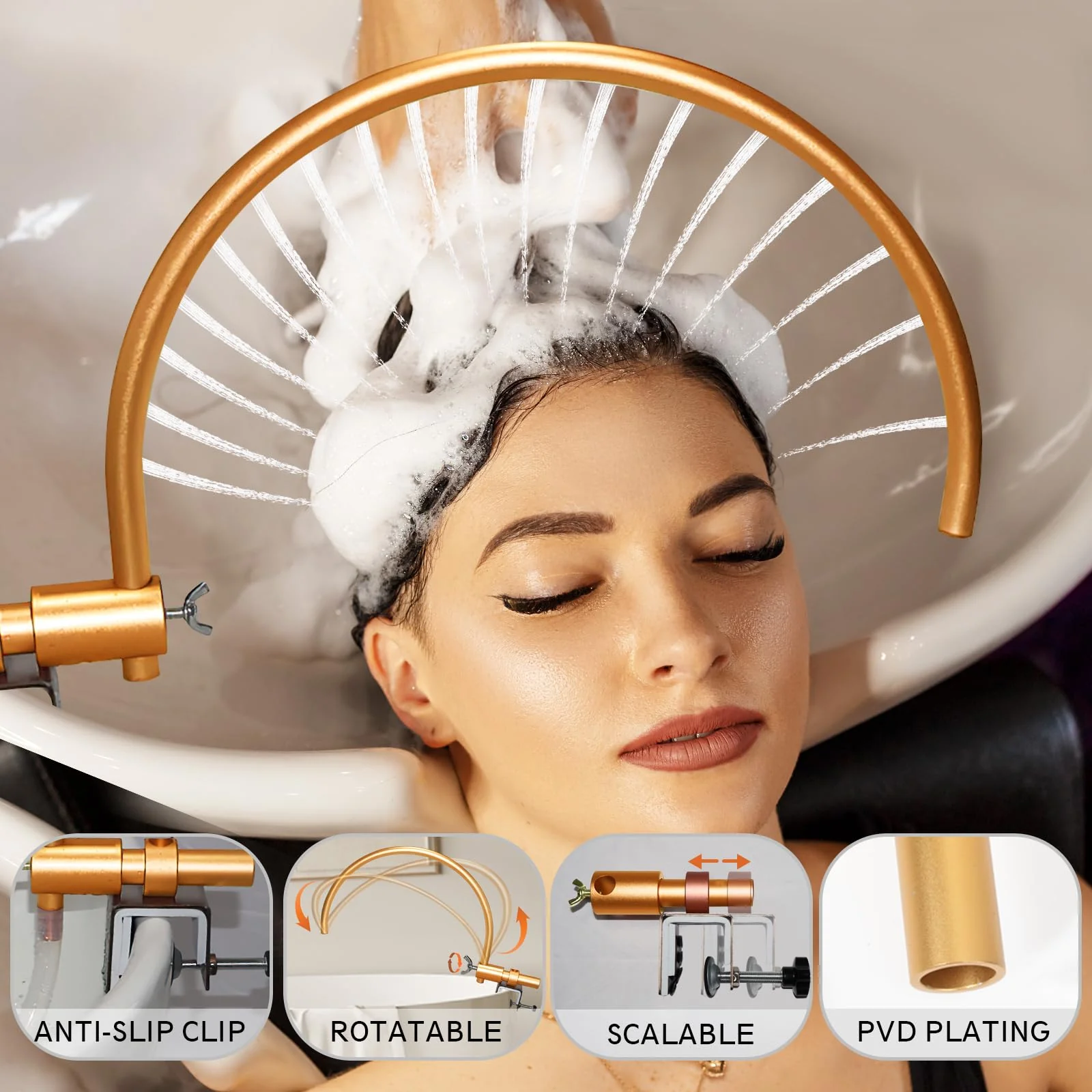 Head Spa Tool for Water Circulation, Hair Salon Equipment At Home, Shampoo Sink Accessories, Portable and Adjustable, Waterfall - Image 6