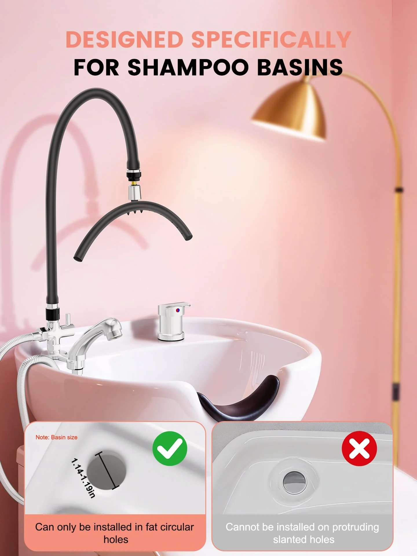 Head Spa Tools - Professional Shampoo Bowl Waterfall Equipment, Easy-Install Sink Faucet Hose Attachment for Hair Salon, Home & Salon - Image 6