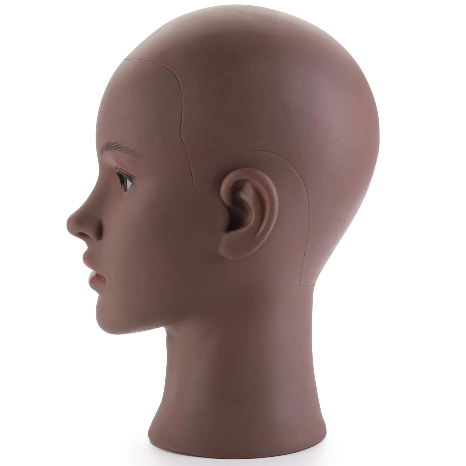 Hedume Afro American Mannequin Head with Clamp, Bald Manikin head, Mannequin Head for Wigs, Hat, Glasses Display - Image 3