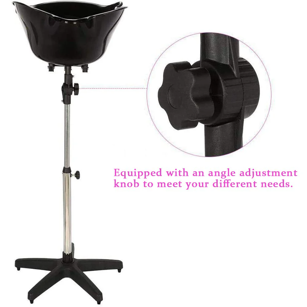 Height Adjustable Portable Salon Deep Shampoo Basin Sink Hair Treatment Bowl with Drain Hose, 37.01-48.03 inch, Hair Treatment Barber Bowl Tool for Home Barber Shop Beauty Salon Spa Equipment - Image 5