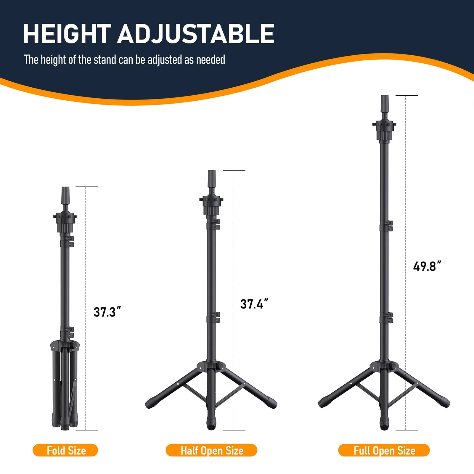 Hemndic Wig Stand with Head, Height Adjustable Wig Stand, Wig Head Stand with Mannequin Head with Extra Wig head Clamp Stand - Image 7
