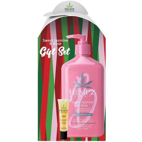 Hempz Body Moisturizer 17oz & Lip Balm Gift Set - Sweet Jasmine & Rose