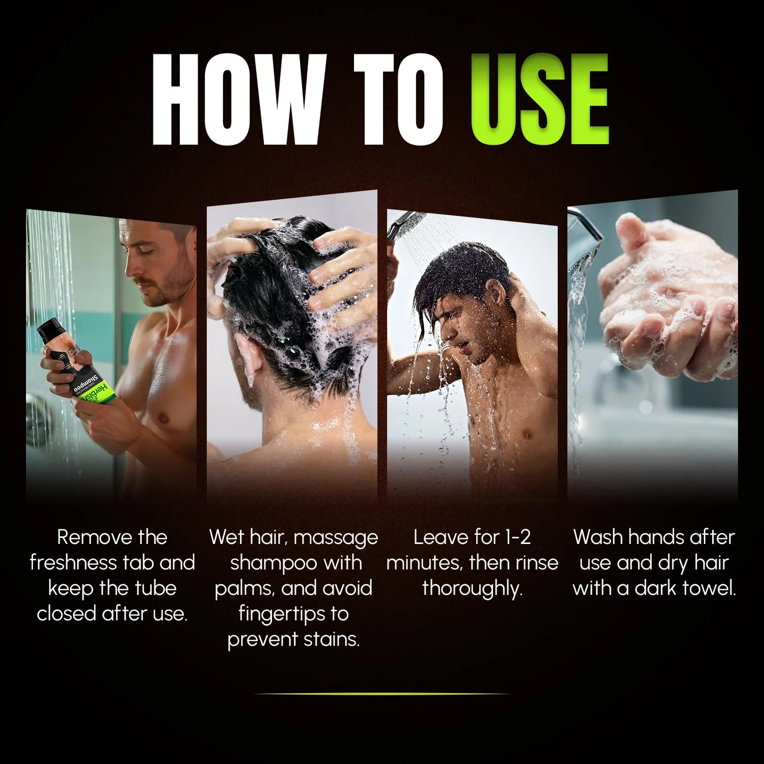 Herbishh Gray Reducing Shampoo for Men, Hair Darkening & Volume Boost with Every Wash, Cleanses & Revitalizes, Easy At-Home Use, Safe for Light Brown to Black Shades, All Hair Types 6.09 fl.oz - Image 6