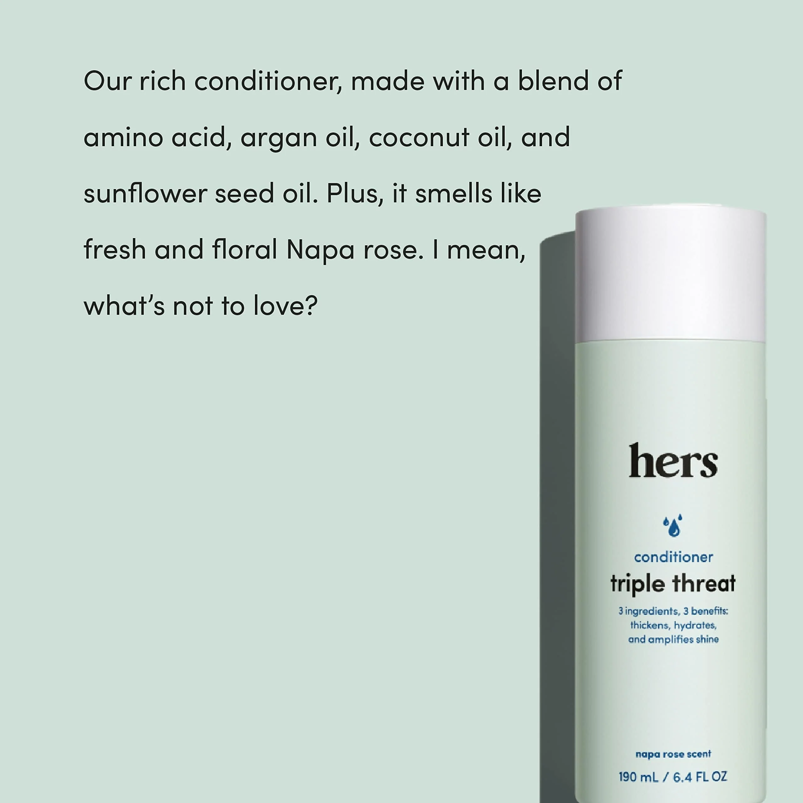 hers Triple Threat Shampoo, Conditioner, & Minoxidil Set - Includes 5% Minoxidil Foam Solution - Hair Thickening & Strengthening Formula - Paraben-Free, Vegan, Color-Safe - 3 Count - Image 3
