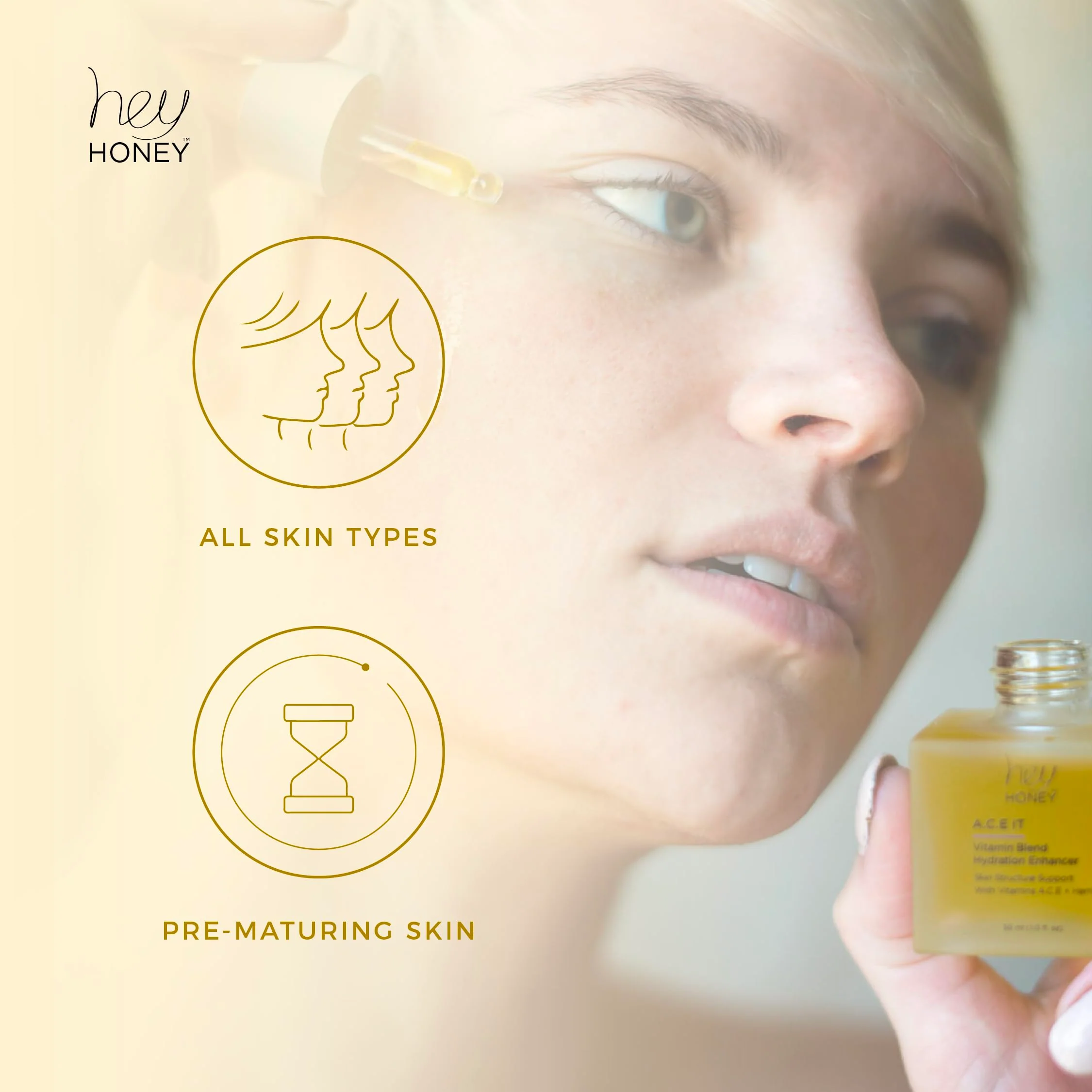 Hey Honey Vitamin C A E Serum Anti Aging Wrinkles Dark Spots Brightening Glow Clean Beauty 1 Oz - Image 4
