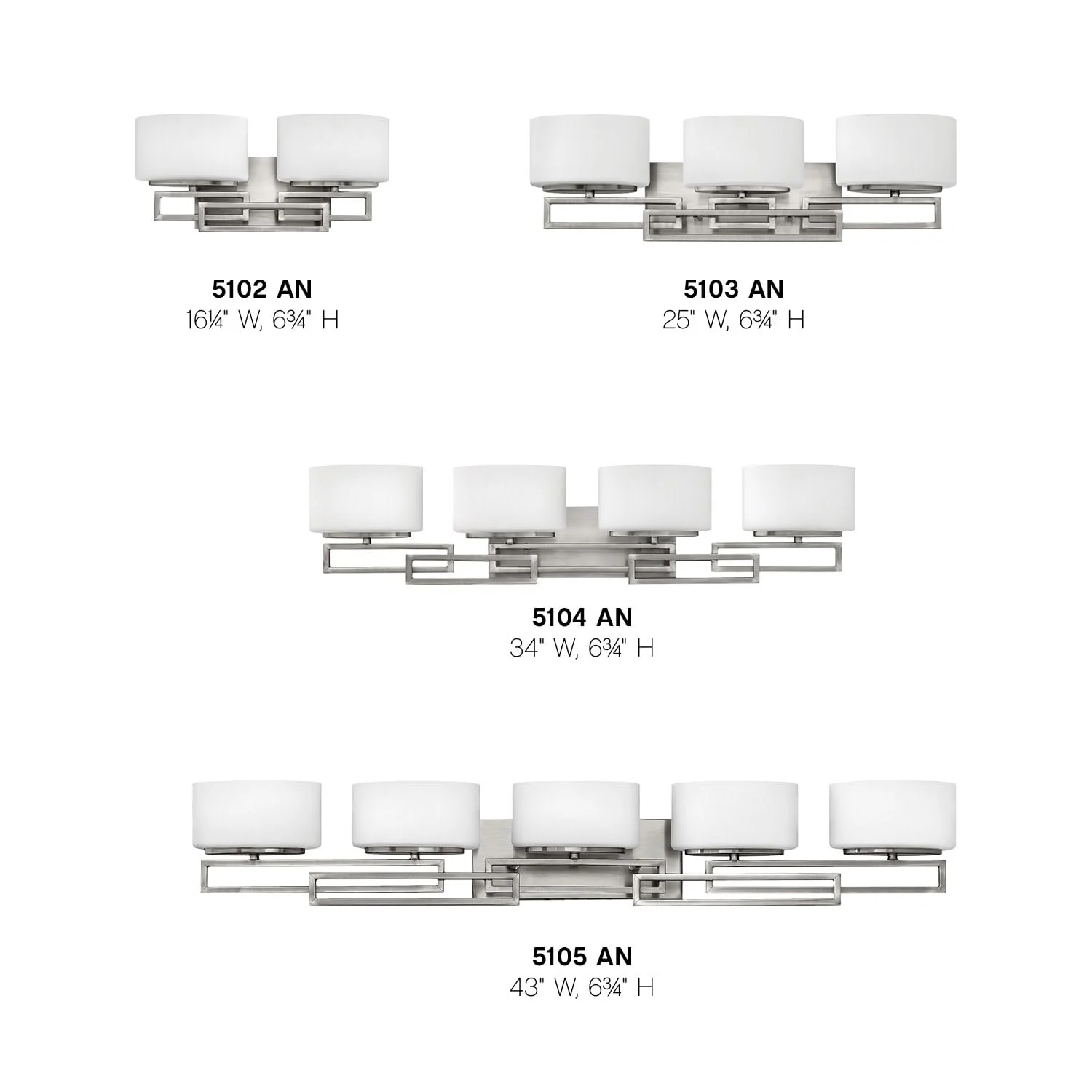 Hinkley Lanza Contemporary Modern Five Light 300W G9 Bathroom Vanity Fixture, Antique Nickel - Image 4
