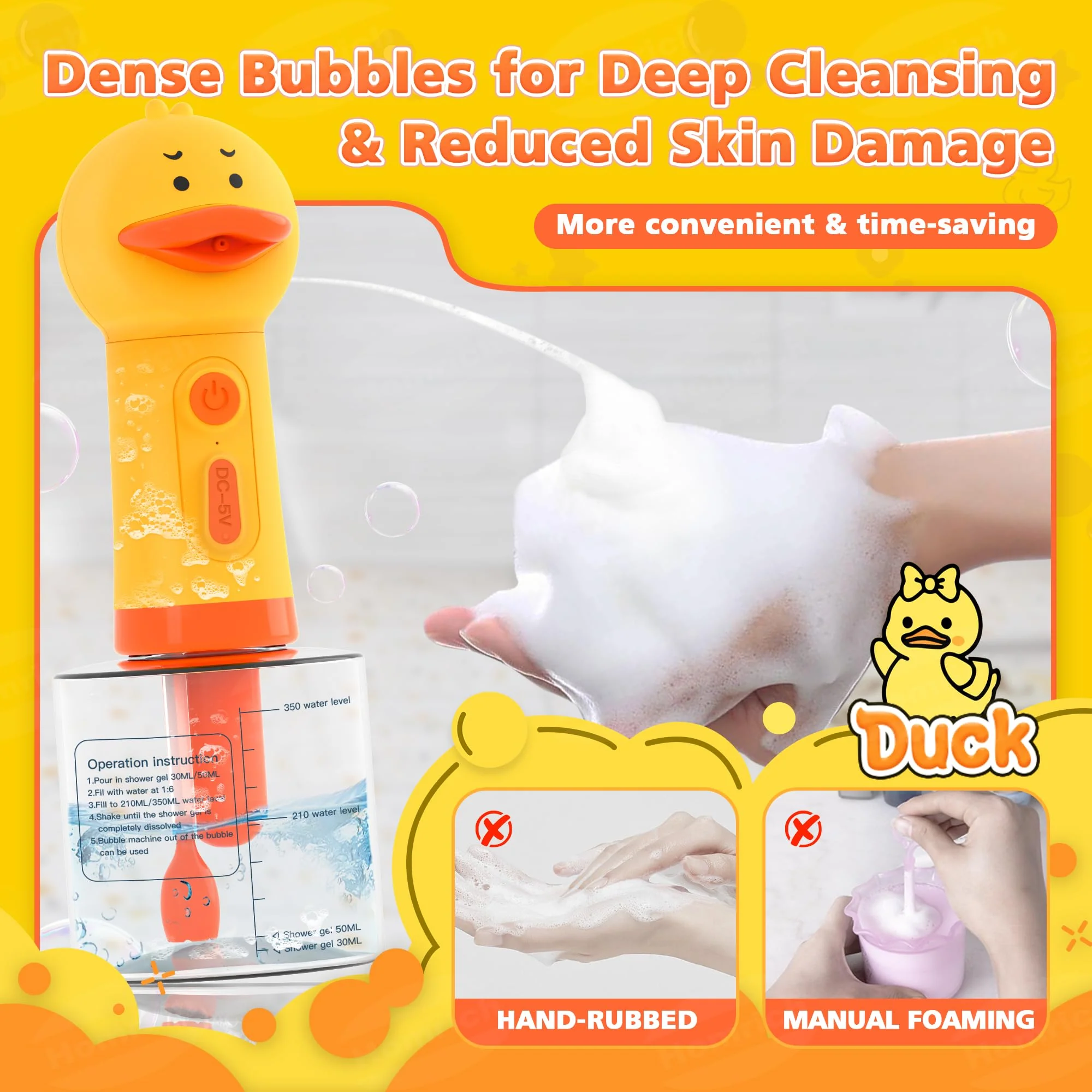 Homrich Electric Dog Soap Dispenser, Automatic Dog Cleaning Foam Machine, Dog Shampoo Sprayer with Brush for Dog and Cat Bathing, Shampoo Foamer for Pet Bathing, Bathroom, Kitchen Sink - Image 4