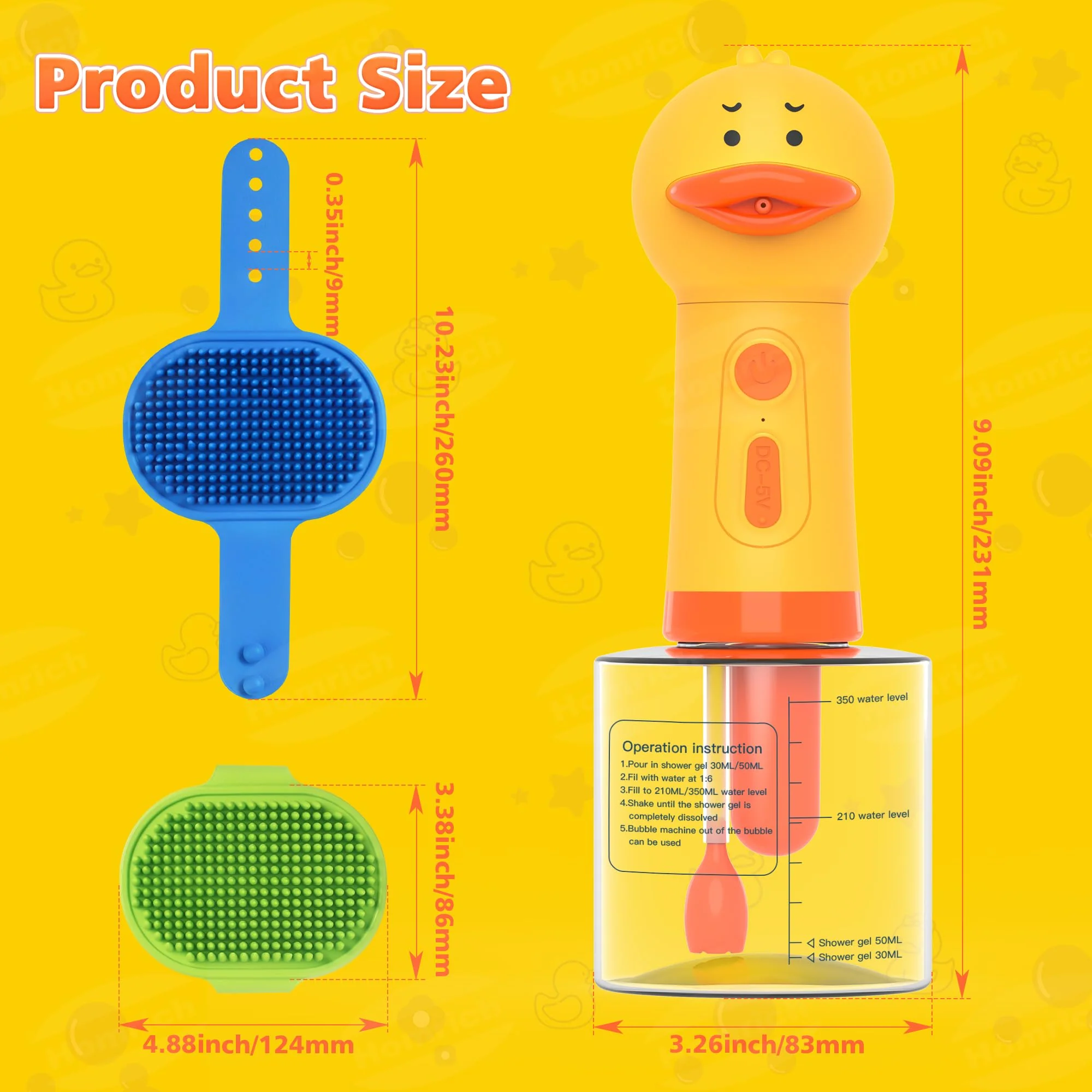 Homrich Electric Dog Soap Dispenser, Automatic Dog Cleaning Foam Machine, Dog Shampoo Sprayer with Brush for Dog and Cat Bathing, Shampoo Foamer for Pet Bathing, Bathroom, Kitchen Sink - Image 8