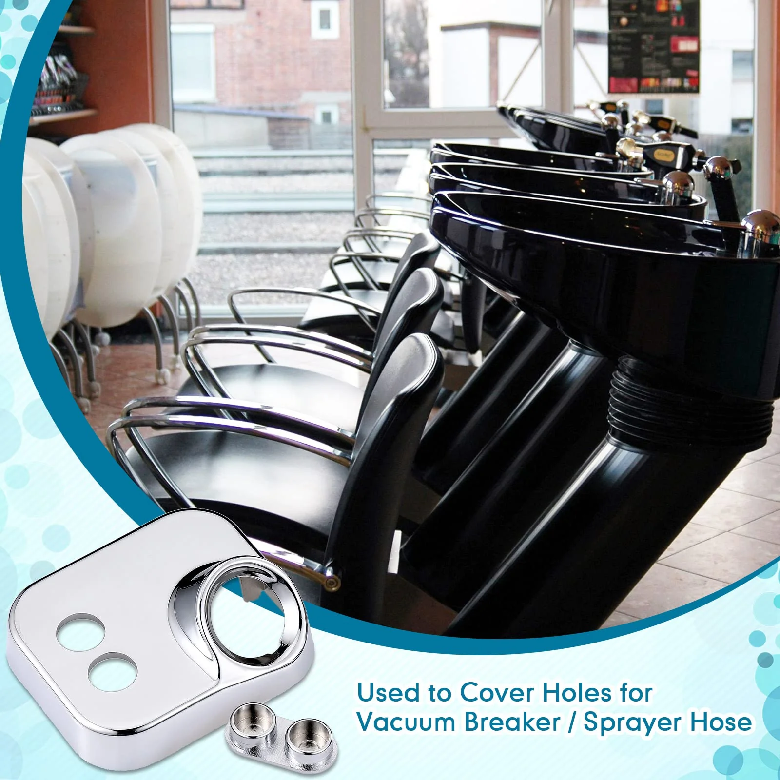 Hortsun 8 Pcs Salon Shampoo Bowl Faucet Vacuum Breaker Kit Shampoo Bowl Breaker Vacuum Set Sink Parts Replacement for Home Salon Hair Washing Station, Sink Faucet Sprayer Hose Set - Image 4