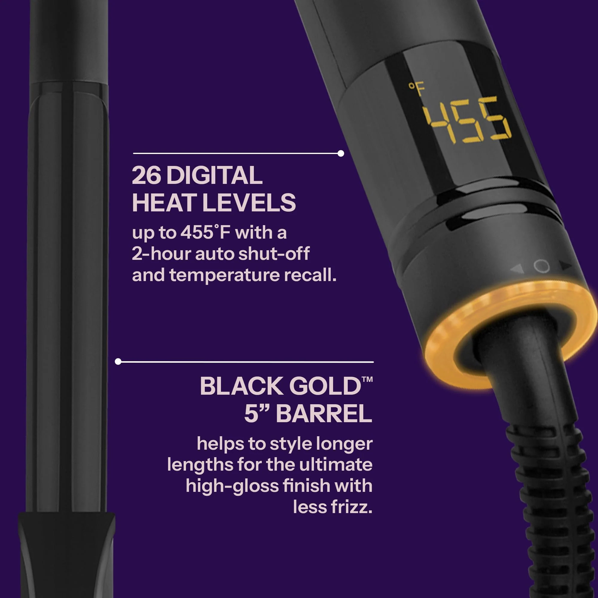 HOT TOOLS Pro Artist Black Gold 1 Inch Curling Iron - Stylist Preferred Curling Wand, Creates Defined Waves and Long-Lasting Results for Smooth & Shiny Styles - Image 3