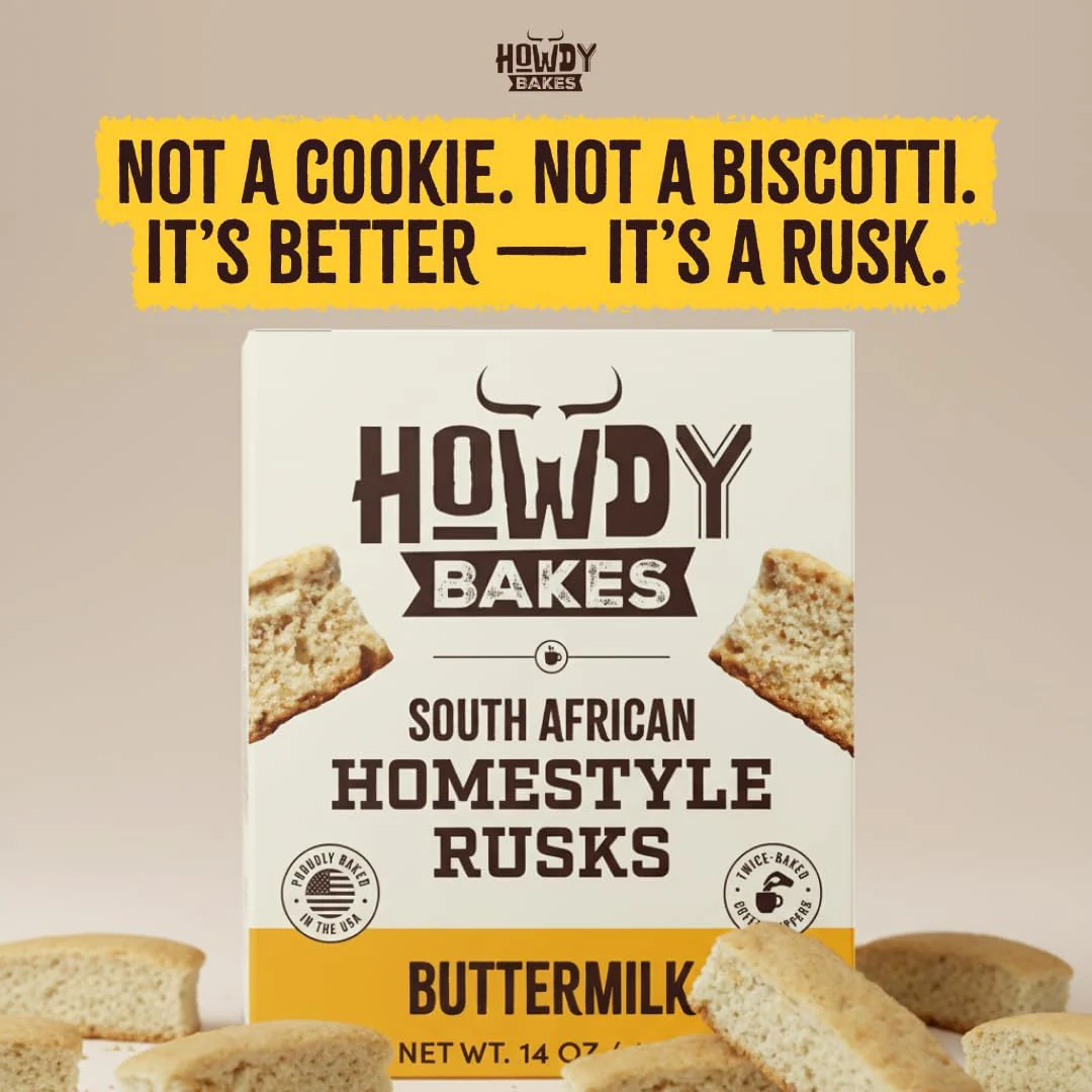 Howdy Homestyle South African Rusks (Pack of 4) - Double Baked Biscuits w/Buttermilk, Healthy Bran, Cranberry & Almond & Chocolate Chip - Preservative Free Sweet, Crispy Treats For Tea & Coffee - Image 3