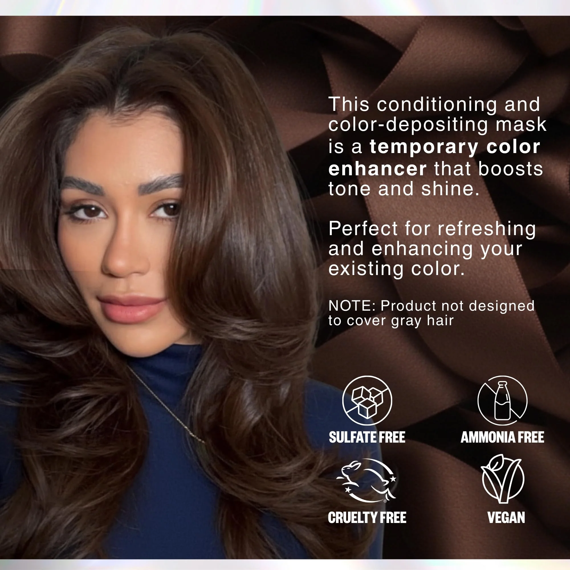 IGK Brown Bella Color Depositing Hair Mask | Chocolate Brown Semi Permanent Hair Color Conditioner + Gloss Toner | Hydrating Formula Adds Shine + Refreshes Color | Vegan + Cruelty Free | 6 oz - Image 5