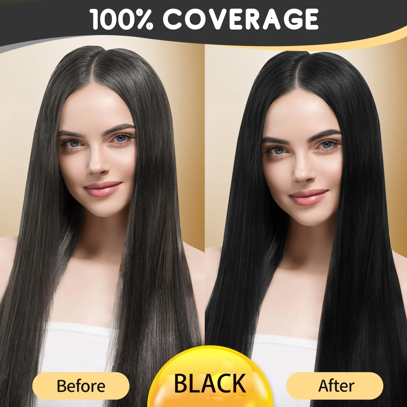 IIIMEIDU Black Hair dye Shampoo 3 in 1, Natural Hair Color Shampoo for Gray Hair, Tinte Para el Cabello for Women and Men 100% Grey Coverage, 350ml - Image 3