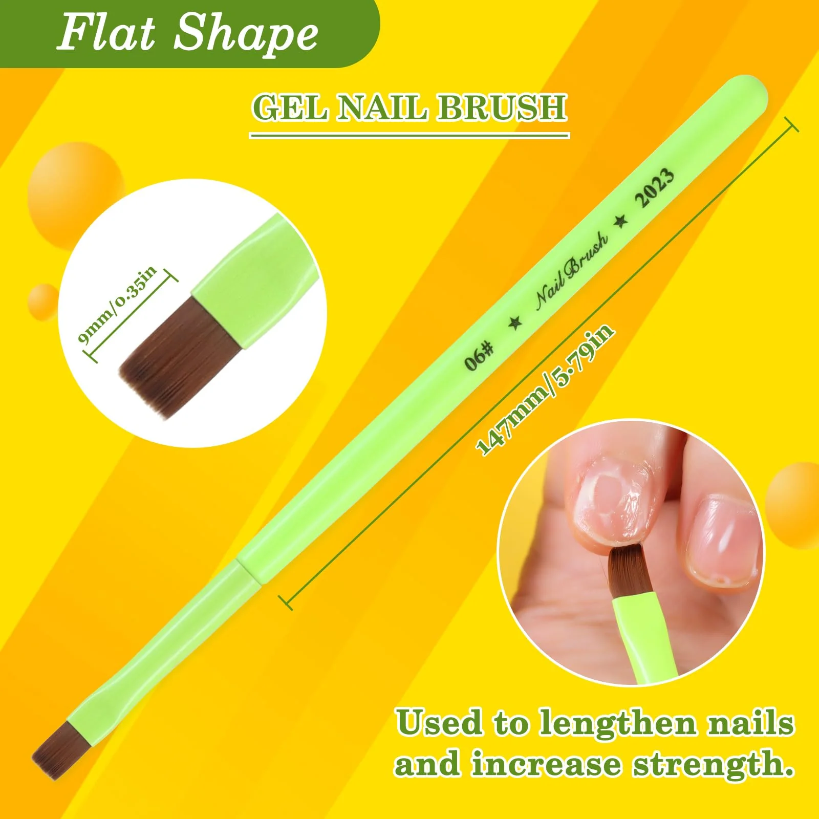 INENK 3PCS Nail Clean Up Brushes for OPI Nail Polish Remover, Brushes for Cleaning Polish Mistakes on the Cuticles, Acetone Resistant Nail Brush for Nail Art and Designs（Fluorescent Green ） - Image 7