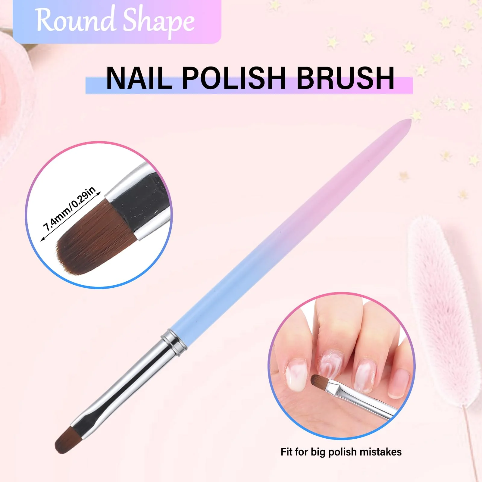 INENK for OPI Nail Polish Remover, 3PCS Nail Clean UP Brushes for Cleaning Polish Mistakes on the Cuticles, Acetone Resistant Nail Brush for Nail Art and Designs - Image 5