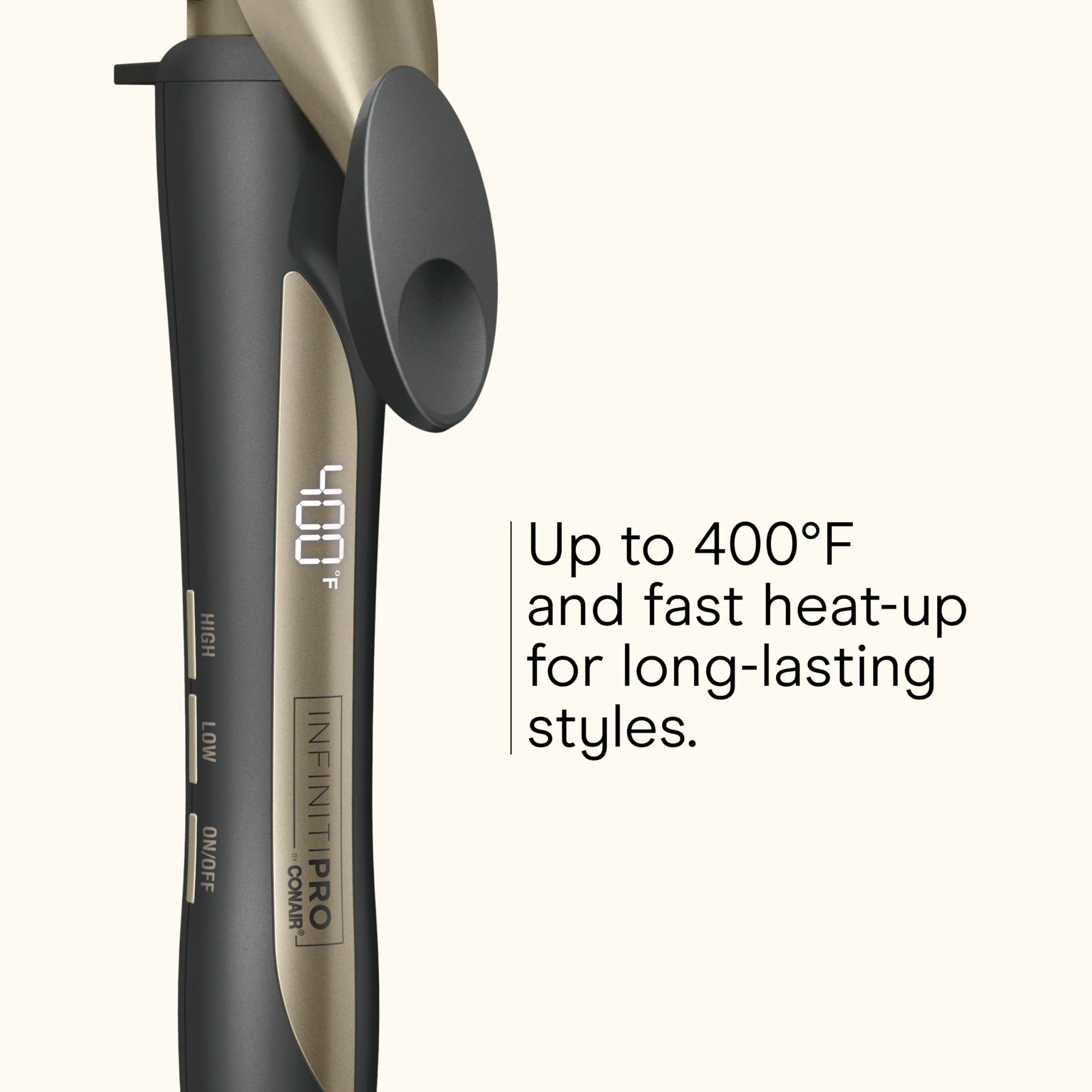 Infiniti PRO CONAIR Tourmaline Ceramic 1-Inch Curling Iron, Clamp Curling Iron, 1-Inch Barrel Produces Classic Curls, Hair Curler for Use on Short, Medium, and Long Hair, Dark Grey - Image 4