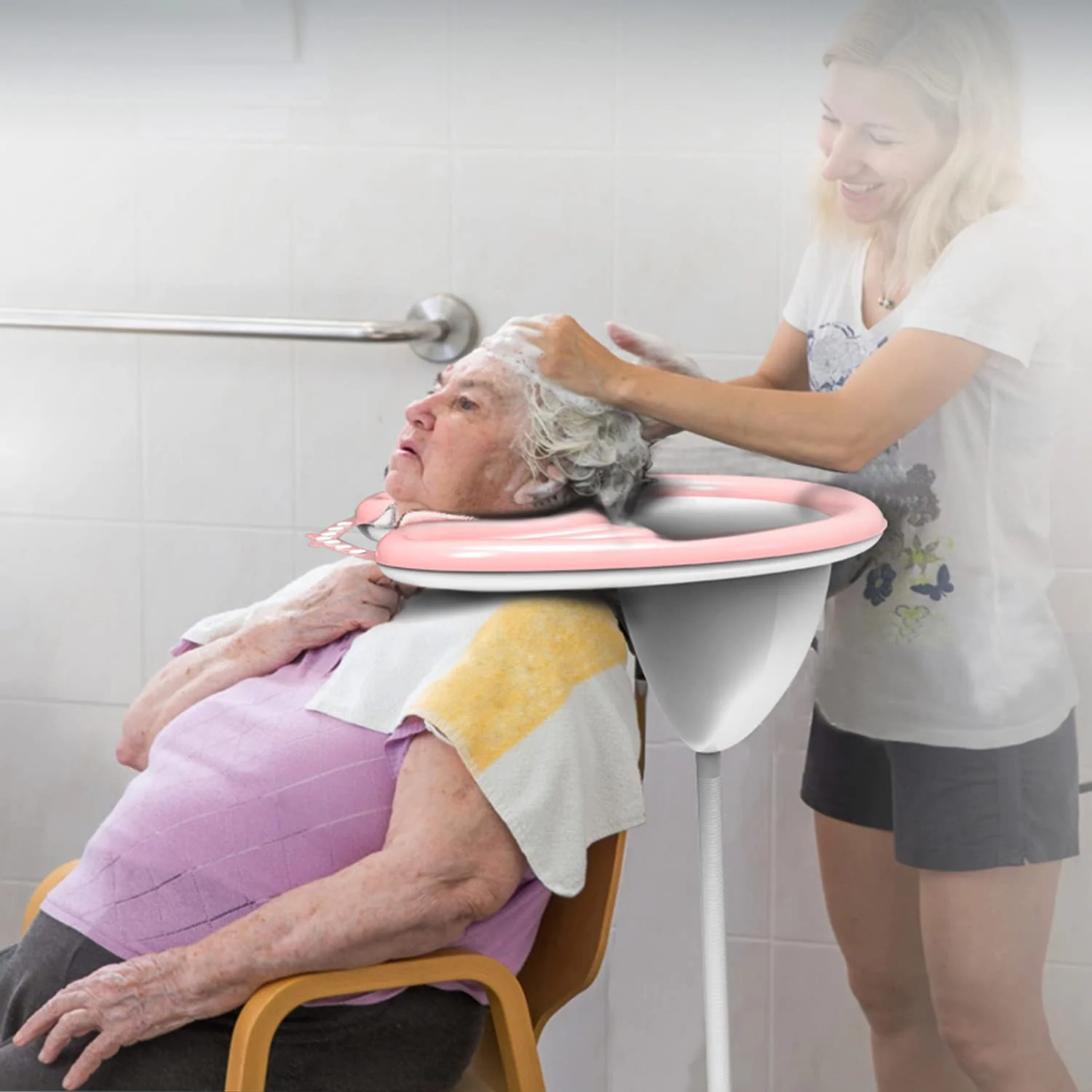 Inflatable Washing Hair Basin,Portable Shampoo Basin,Hair Washing Tray-Medical Shampoo for The Disabled,Pregnant Women,Bedridden and Handicapped,Elderly&Child-Wash While in Wheelchair or Chair at Home - Image 3