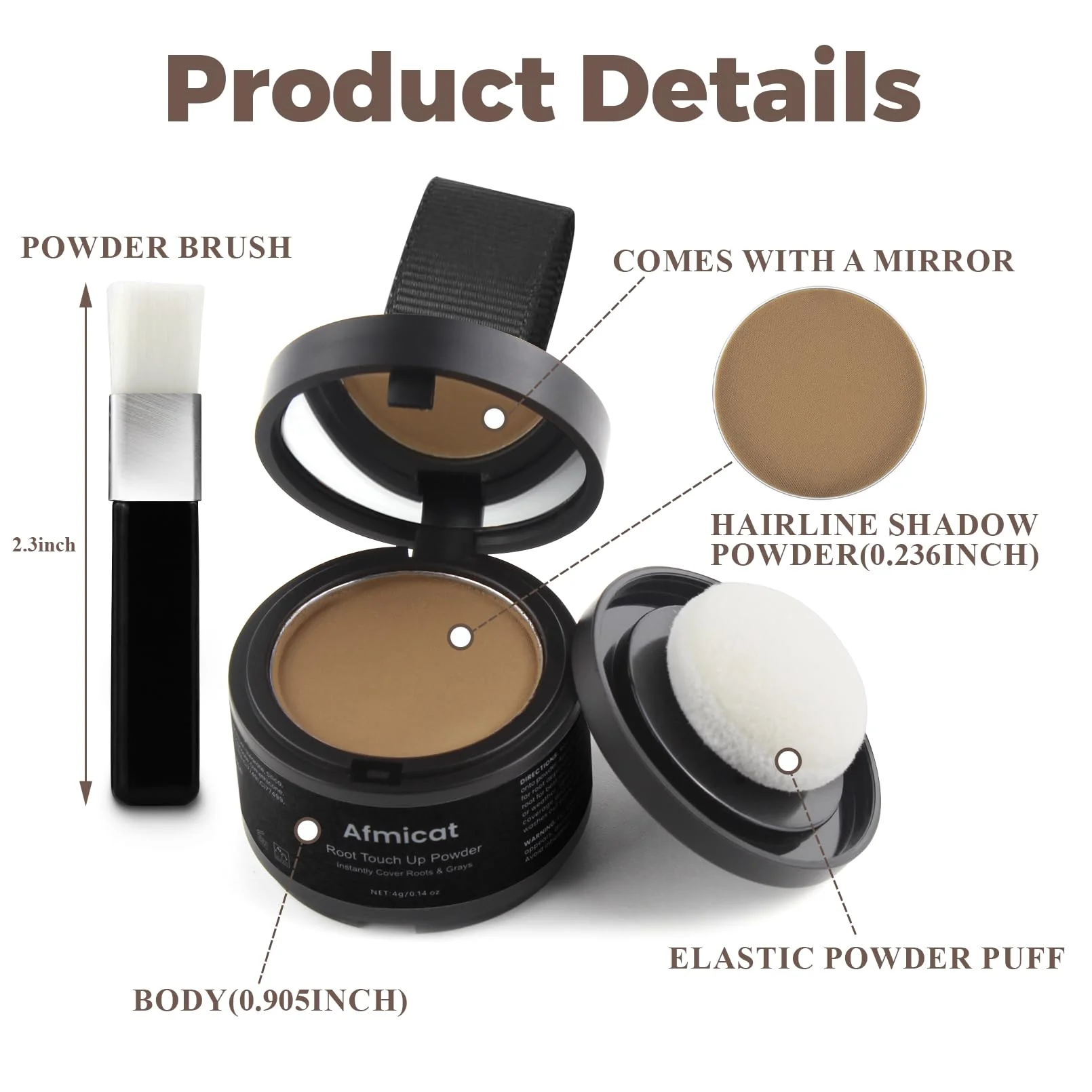 Instant Hairline Powder, Root Touch Up Hair Color for Gray Coverage and Thinning Hair, Root Cover Up Conceals Hair Loss & Bald Spots, Natural and Non-Greasy Hair Color for Women & Men, Dark Blonde - Image 6