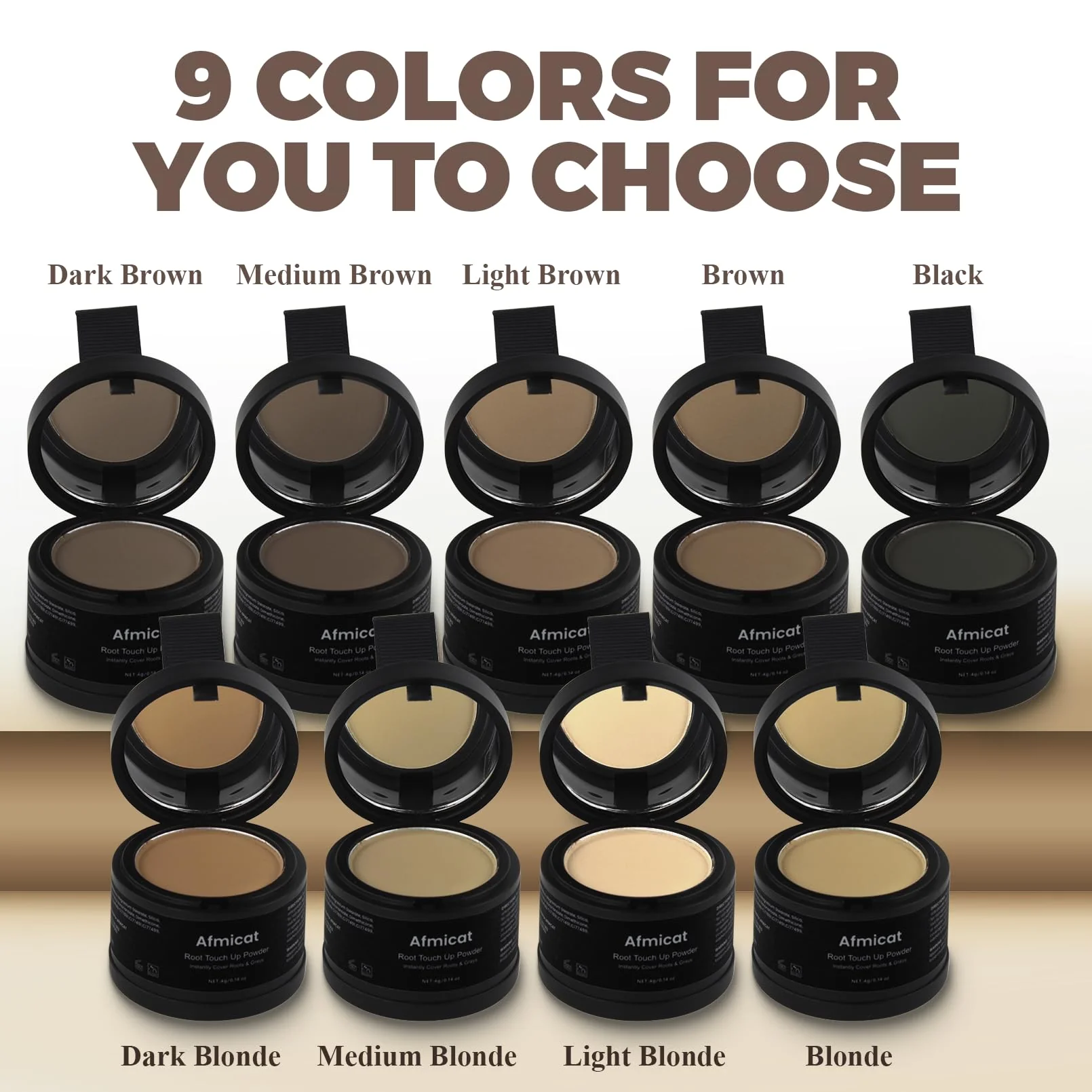 Instant Hairline Powder, Root Touch Up Hair Color for Gray Coverage and Thinning Hair, Root Cover Up Conceals Hair Loss & Bald Spots, Natural and Non-Greasy Hair Color for Women & Men, Light-Brown - Image 7