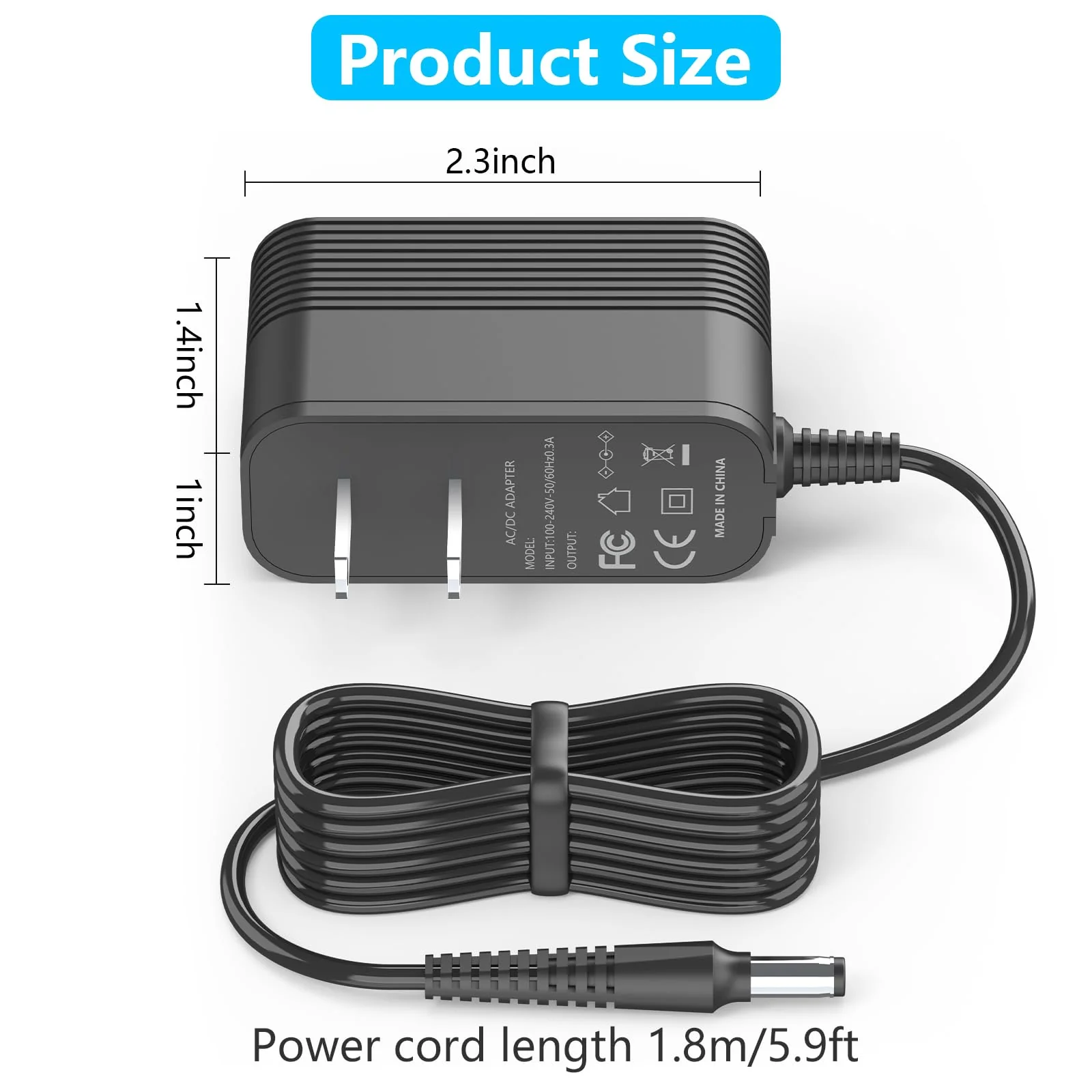 IOKOFJOA 4.9V Charger for Andis Slimline Pro Hair & Beard Trimmer Compatible with Andis D-8 32400 32475 32810 32690 33785 32445 32485 32490 32680 Lithium-Ion Battery Hair Clipper Power Cord - Image 2