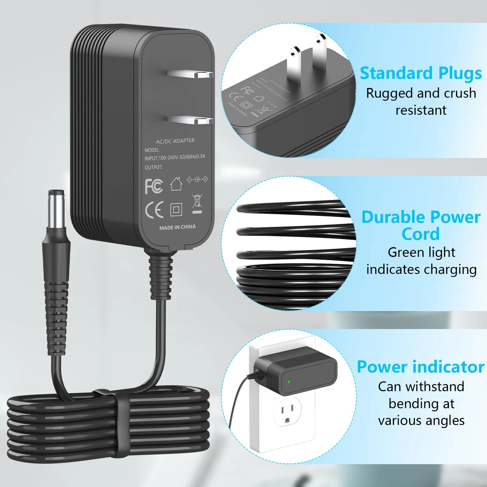 IOKOFJOA 4.9V Charger for Andis Slimline Pro Hair & Beard Trimmer Compatible with Andis D-8 32400 32475 32810 32690 33785 32445 32485 32490 32680 Lithium-Ion Battery Hair Clipper Power Cord - Image 3