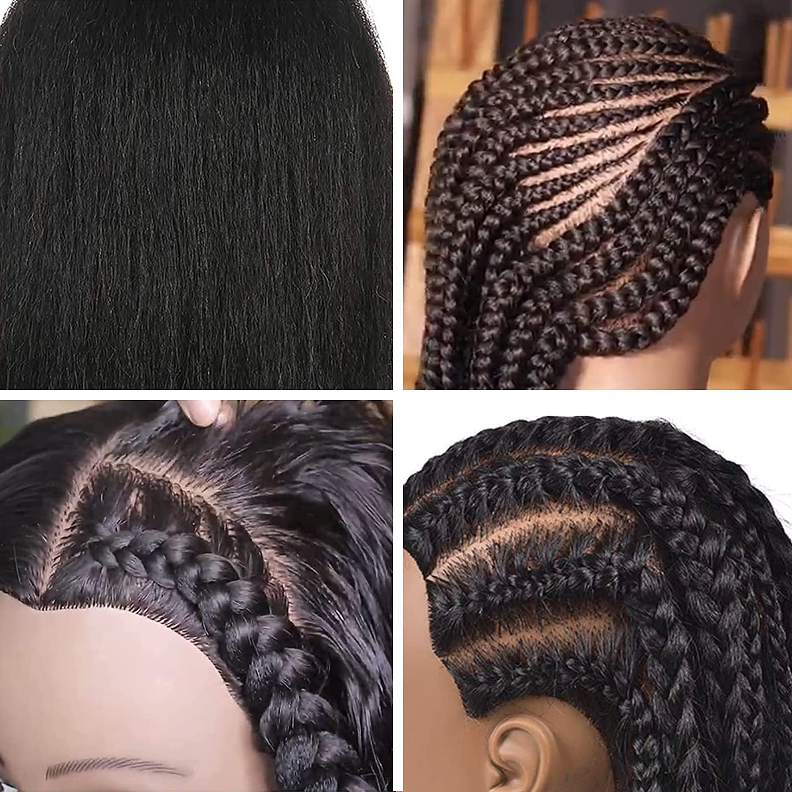 ISHOT Mannequin Head Human Hair,16"100% Real Human Hair,Beauty School Hair Practice Head,Manikin Cosmetology Hairdresser Training Head,Doll Head - Image 7