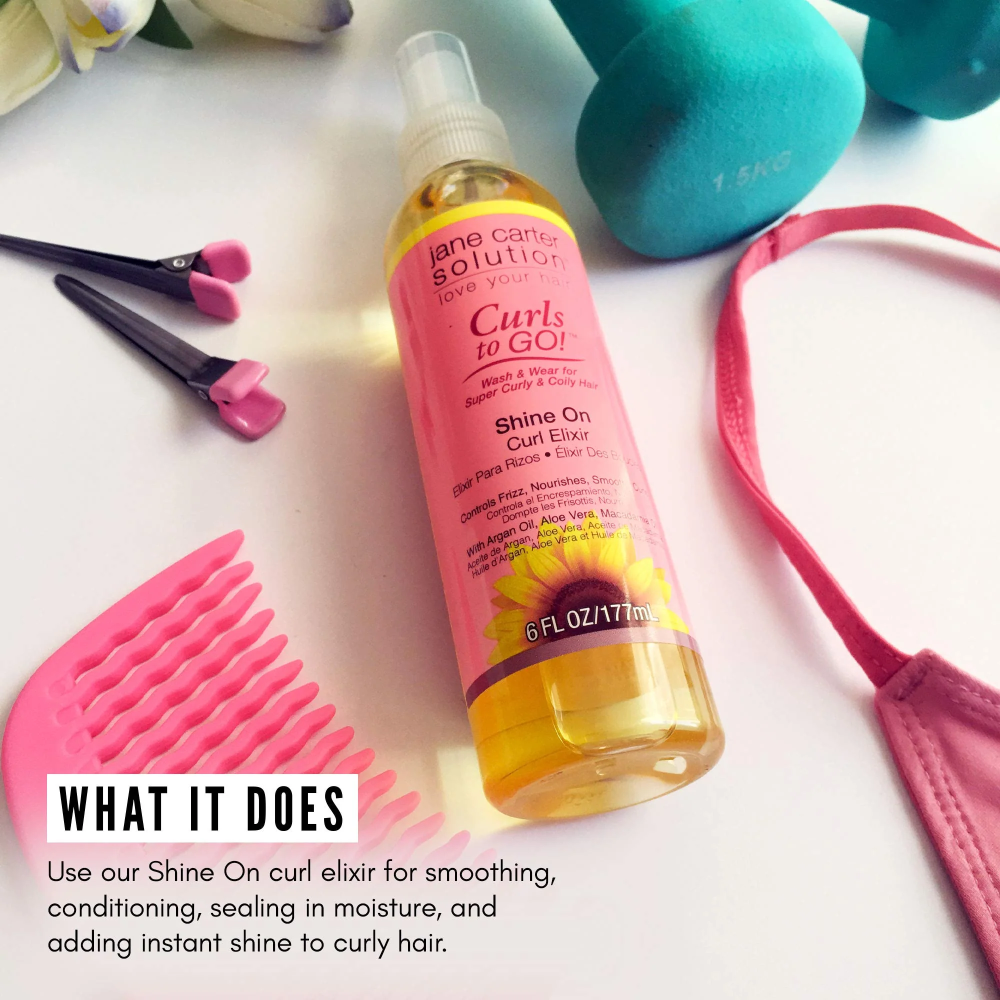 Jane Carter Solution Curls to Go Shine On Curl Elixir (6oz) - Nourishing, Reduce Frizz - Image 2