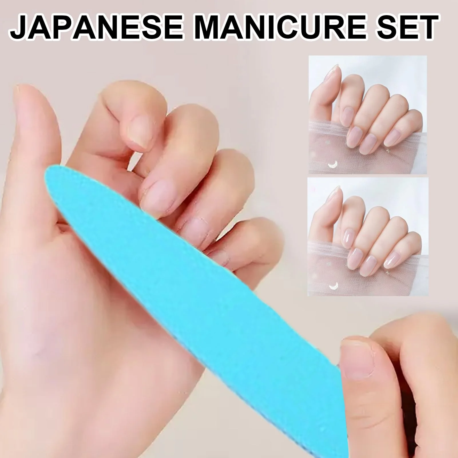 Japanese Manicure Kit, Nail Polishing and Buffing Kit, Long-Lasting Shine Nail Care Tools for Women Home Salon Pedicure - Image 4