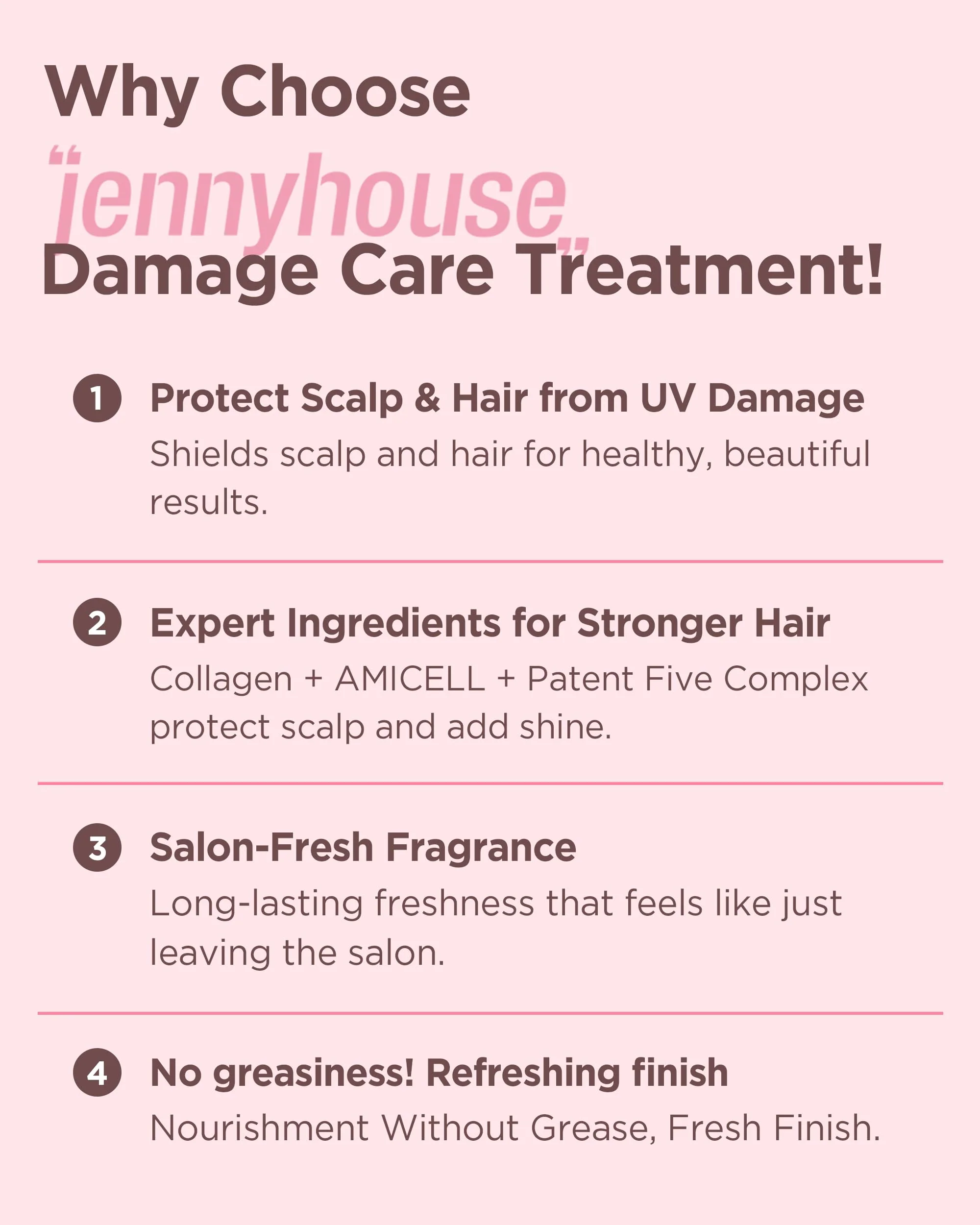 JENNYHOUSE Salon Therapy Damage Care Treatment - Korean Beauty Conditioning Nourishing Hair Mask with Hydrolyzed Collage and Biotin - Floral Scent - for Dry Frizzy Damged Hair - 8.11 fl.oz - Image 6