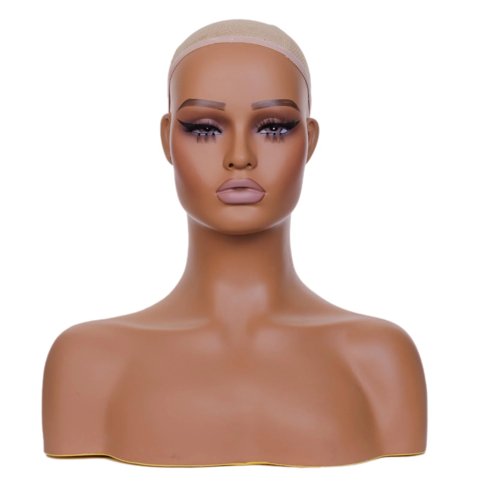 JINGFA Femal Wig Head Realistic Mannequin Head with Shoulders for Wig, Hat, and Sunglass Displaying