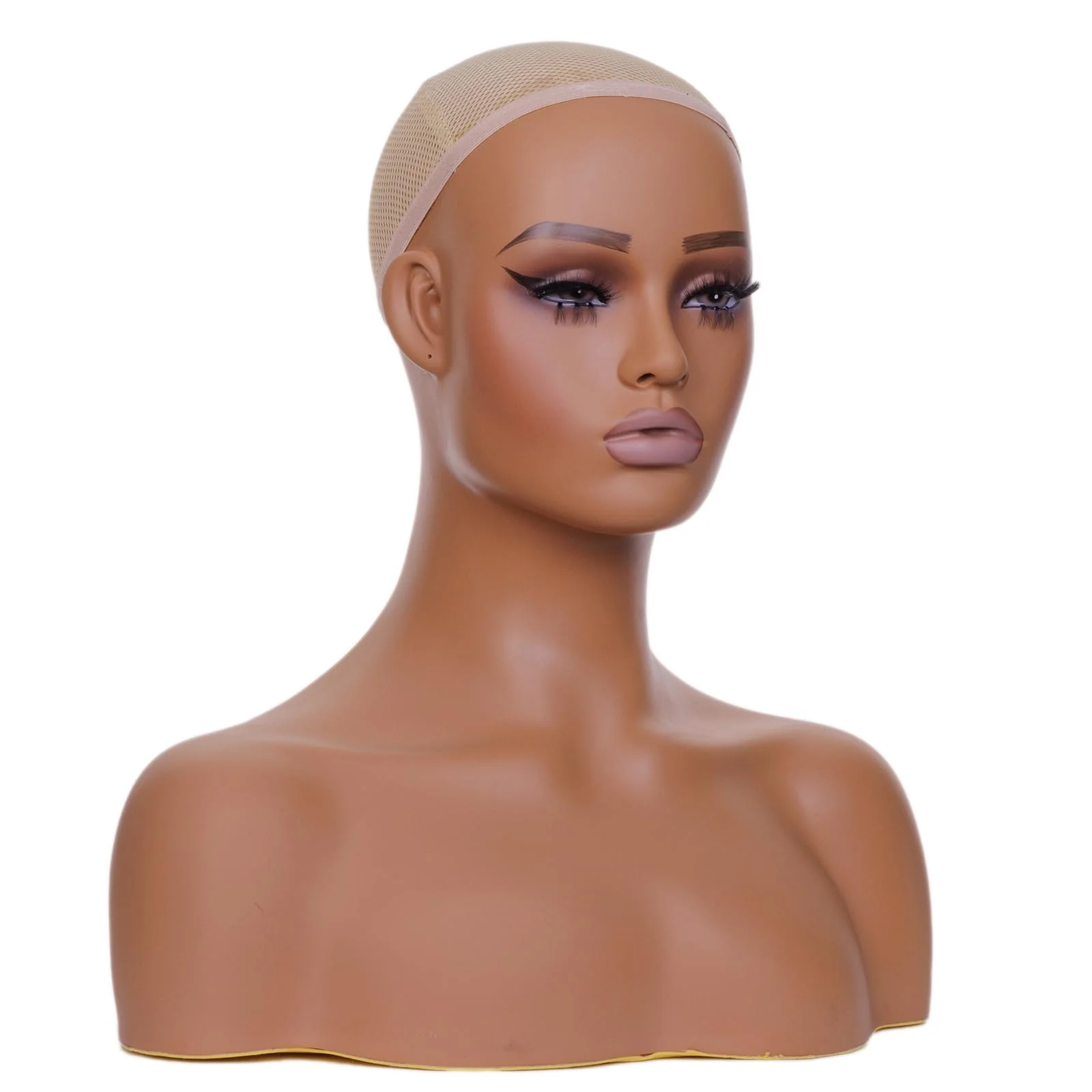JINGFA Femal Wig Head Realistic Mannequin Head with Shoulders for Wig, Hat, and Sunglass Displaying - Image 2