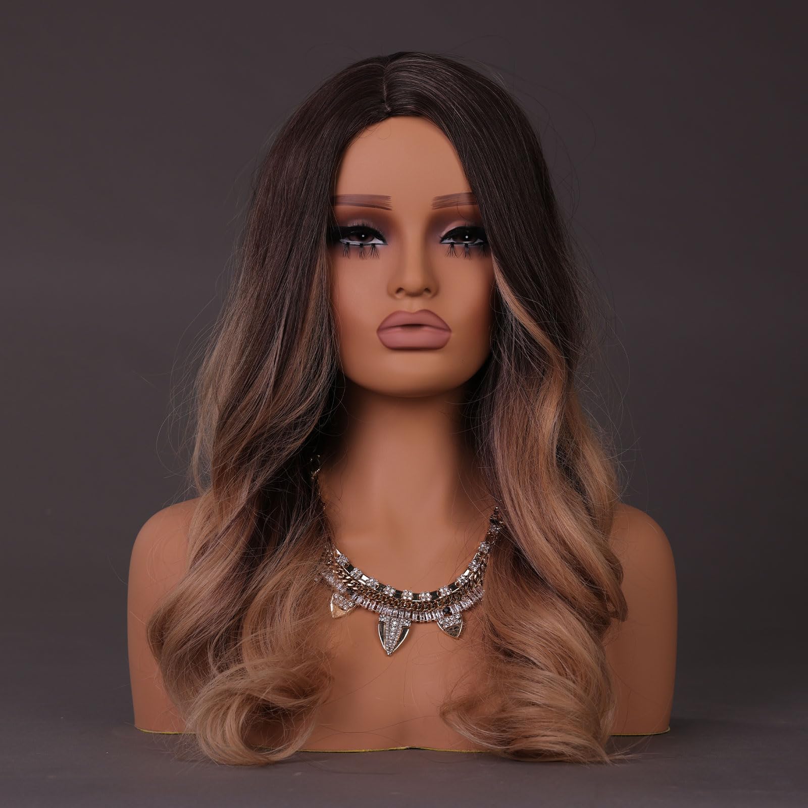 JINGFA Femal Wig Head Realistic Mannequin Head with Shoulders for Wig, Hat, and Sunglass Displaying - Image 6