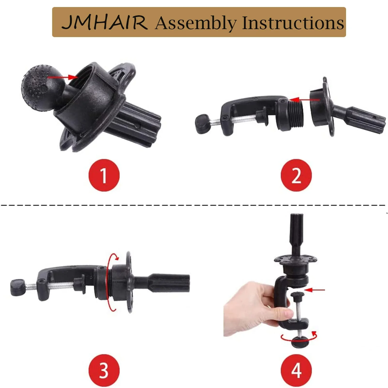 JMHAIR Mannequins Head 16" 100% Real Hair For Manual Braiding Styling Practice Hairdresser School Manikin Head Curling Dyeing Hairdresser Cosmetology Doll Head Training Head- Female Black - Image 7