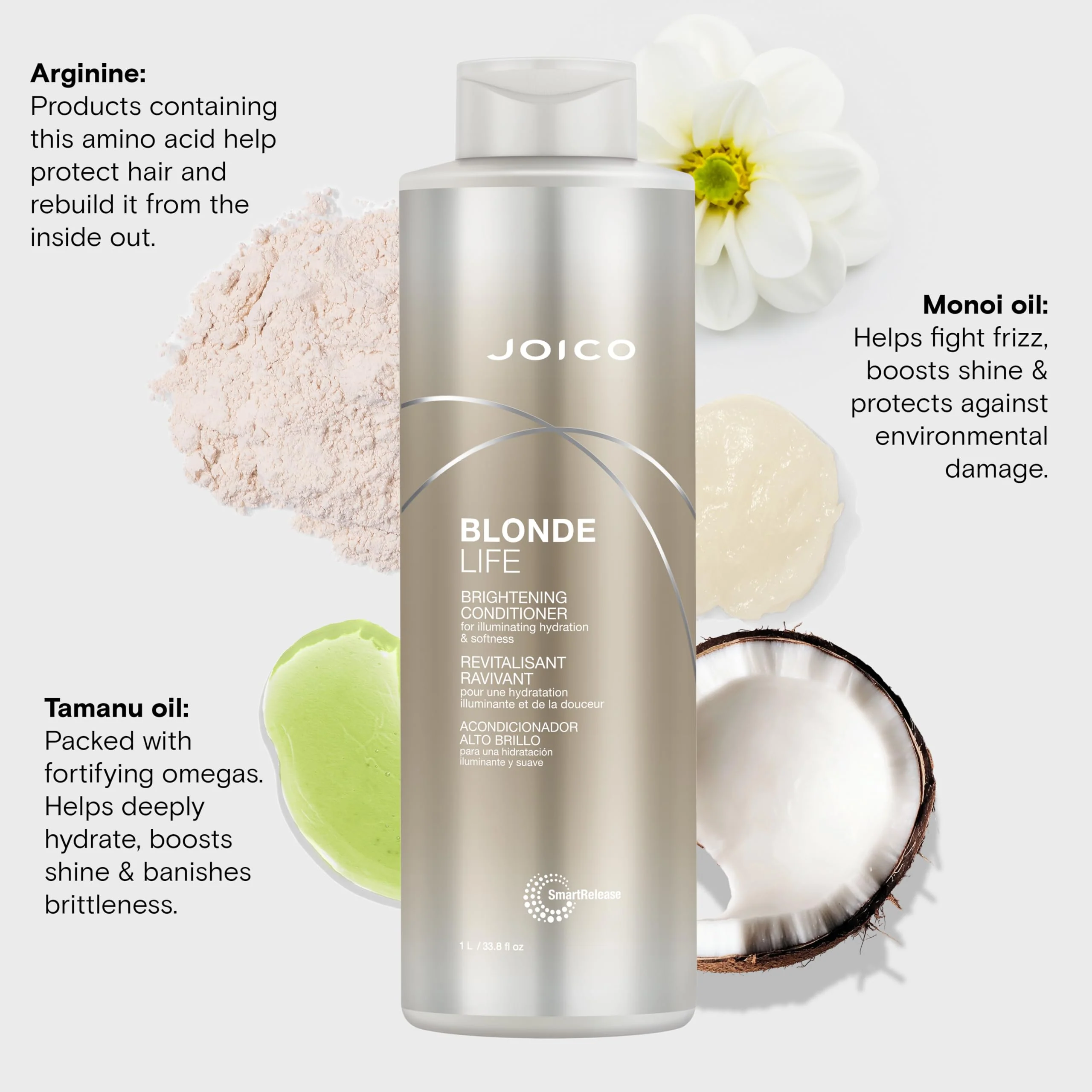 Joico Blonde Life Brightening Conditioner | For Blonde Hair | Illuminate Hydration & Softness | Add Softness & Smoothness | Sulfate Free | With Monoi & Tamanu Oil | 33.8 Fl Oz - Image 6