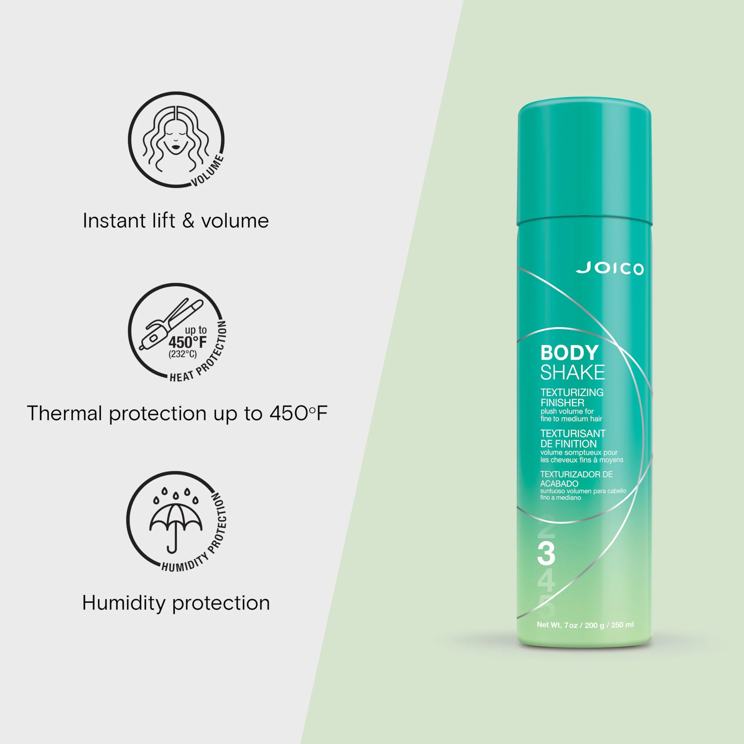 Joico Body Shake Texturizing Finisher | For Fine to Medium Hair | Long-Lasting Volume & Fullness | Thermal Heat, Humidity, Pollution, & UV Protection | Control Frizz & Flyaways | Paraben Free | 250mL - Image 4