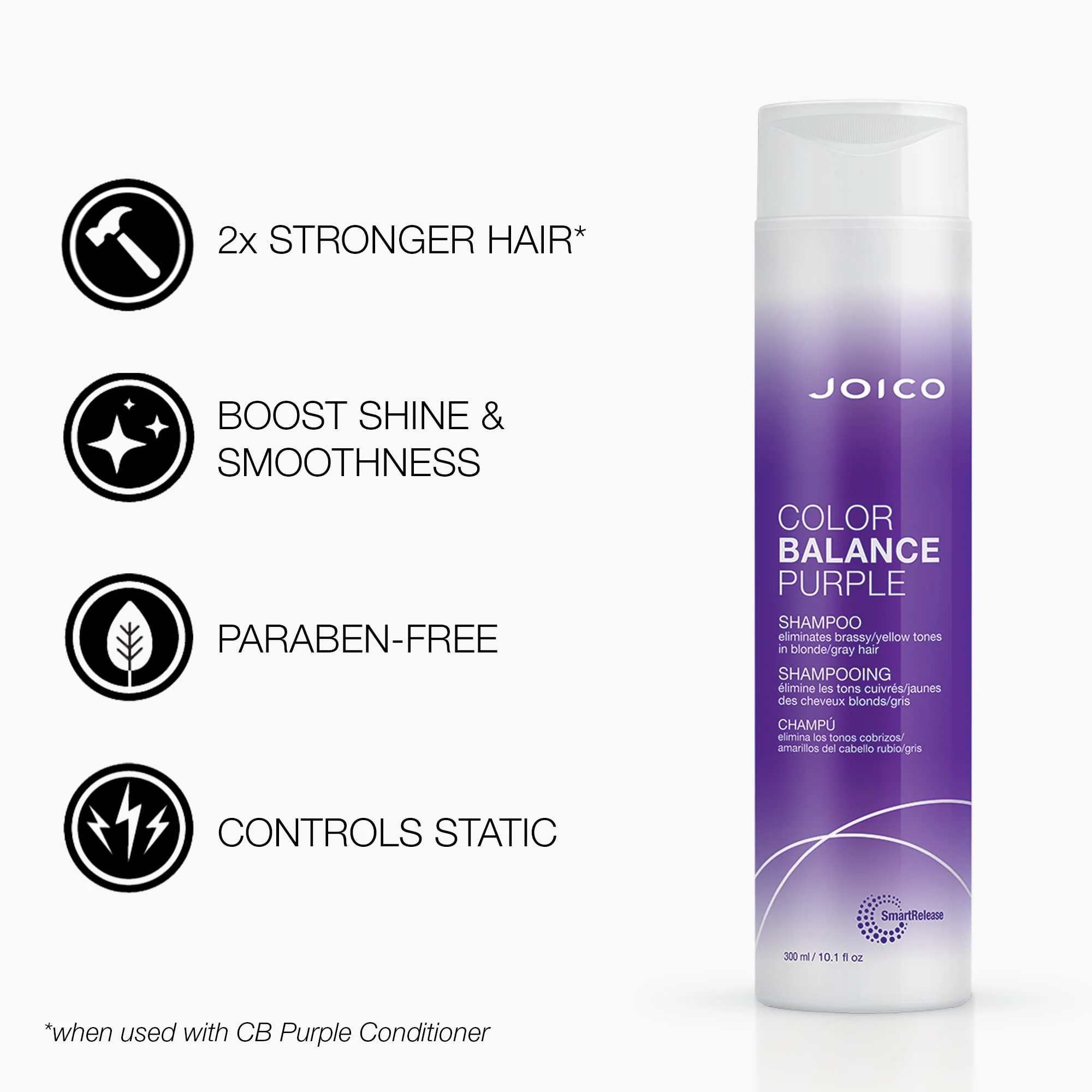 Joico Color Balance Purple Shampoo & Conditioner Set | Eliminate Brassy and Yellow tones | For Cool Blonde or Gray Hair - Image 4