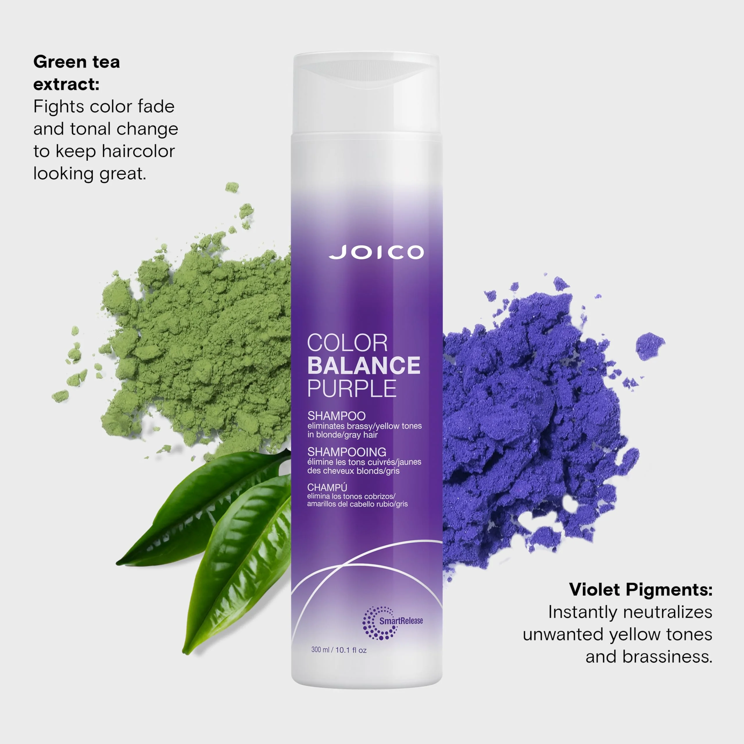 Joico Color Balance Purple Shampoo | For Cool Blonde, Gray Hair | Eliminate Brassy Yellow Tones | Boost Color Vibrancy & Shine | UV Protection | With Rosehip Oil & Green Tea Extract | 10.1 Fl Oz - Image 6