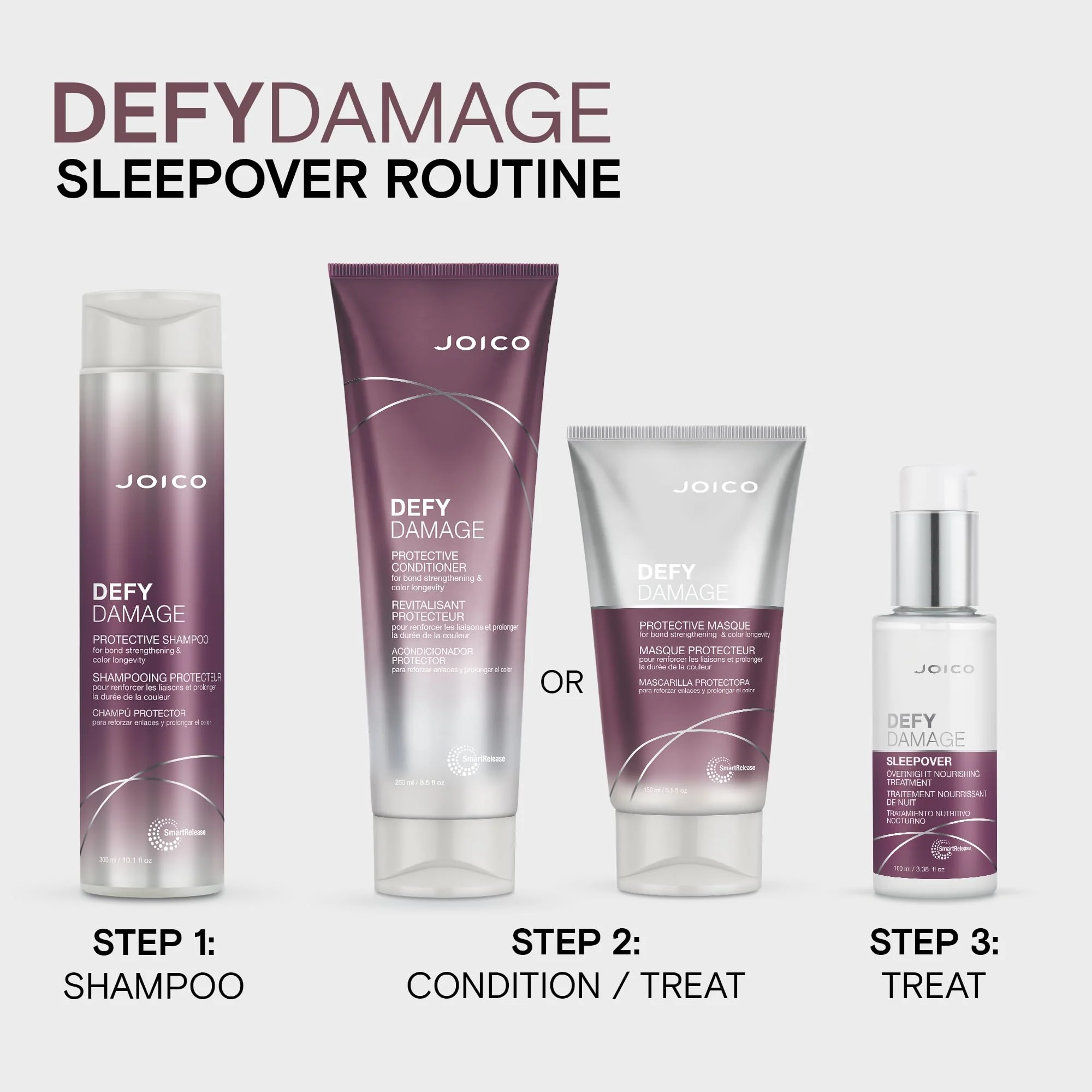 Joico Defy Damage Sleepover Overnight Nourishing Treatment | Instantly Softens & Smooths | Strengthen Bonds | Reduce Breakage & Split Ends | No Rinse Formula | With Arginine & Keratin | 3.38 oz - Image 7