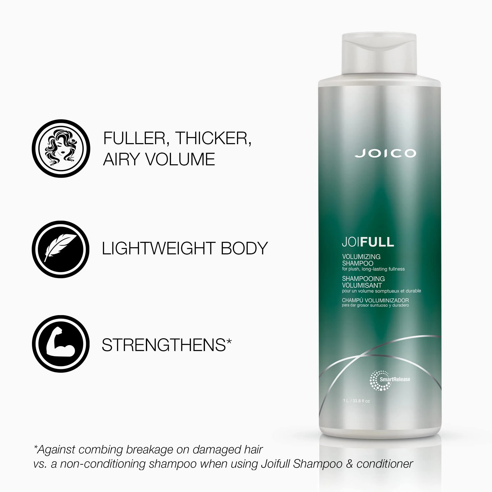 Joico JoiFULL Volumizing Shampoo & Conditioner Set | Plush & Long-Lasting Fullness | Boost Shine | For Fine / Thin Hair - Image 3