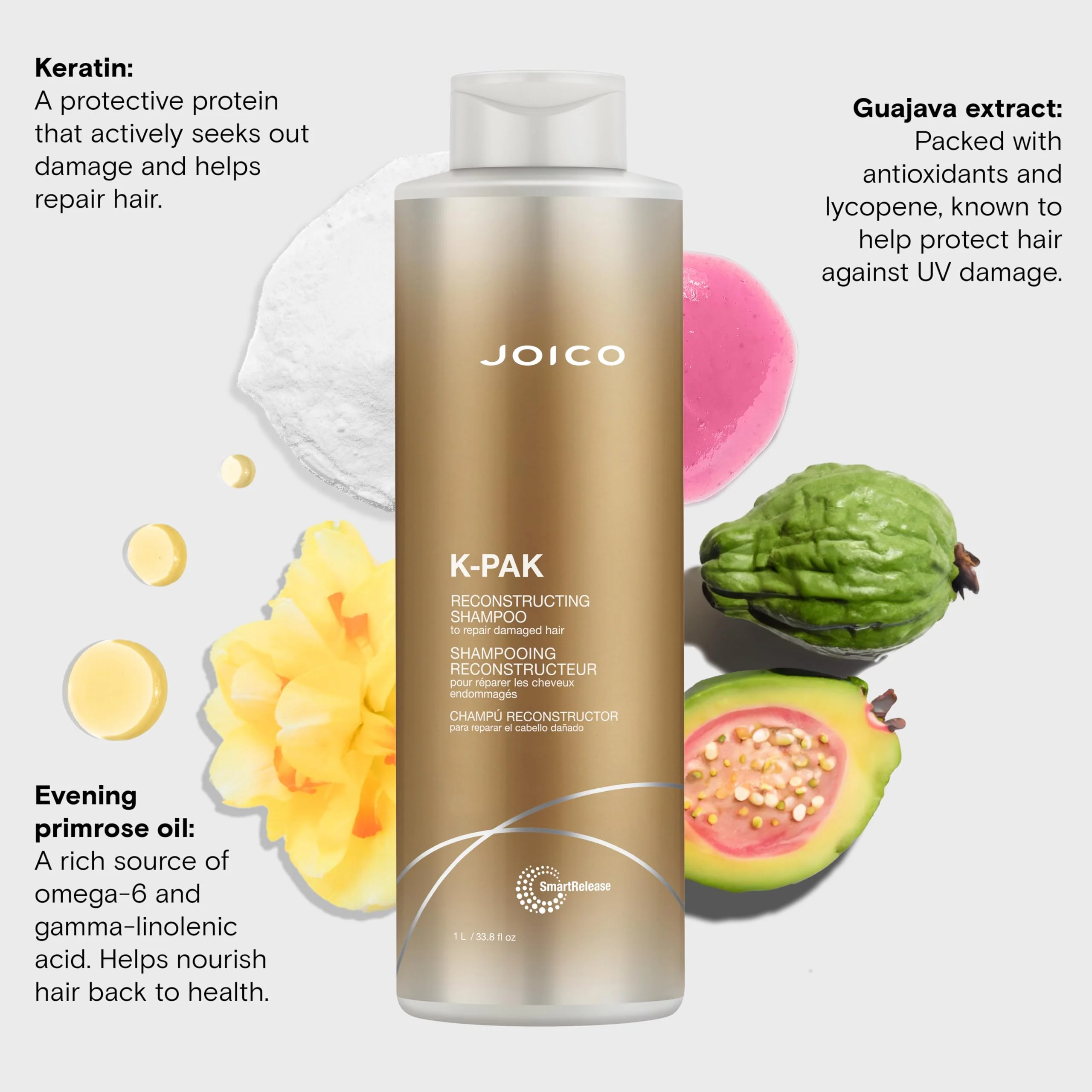 Joico K-PAK Daily Reconstructing Shampoo | For Damaged Hair | Repair & Prevent Breakage | Boost Shine | With Keratin & Guajava Fruit Extract | 33.8 Fl Oz - Image 6