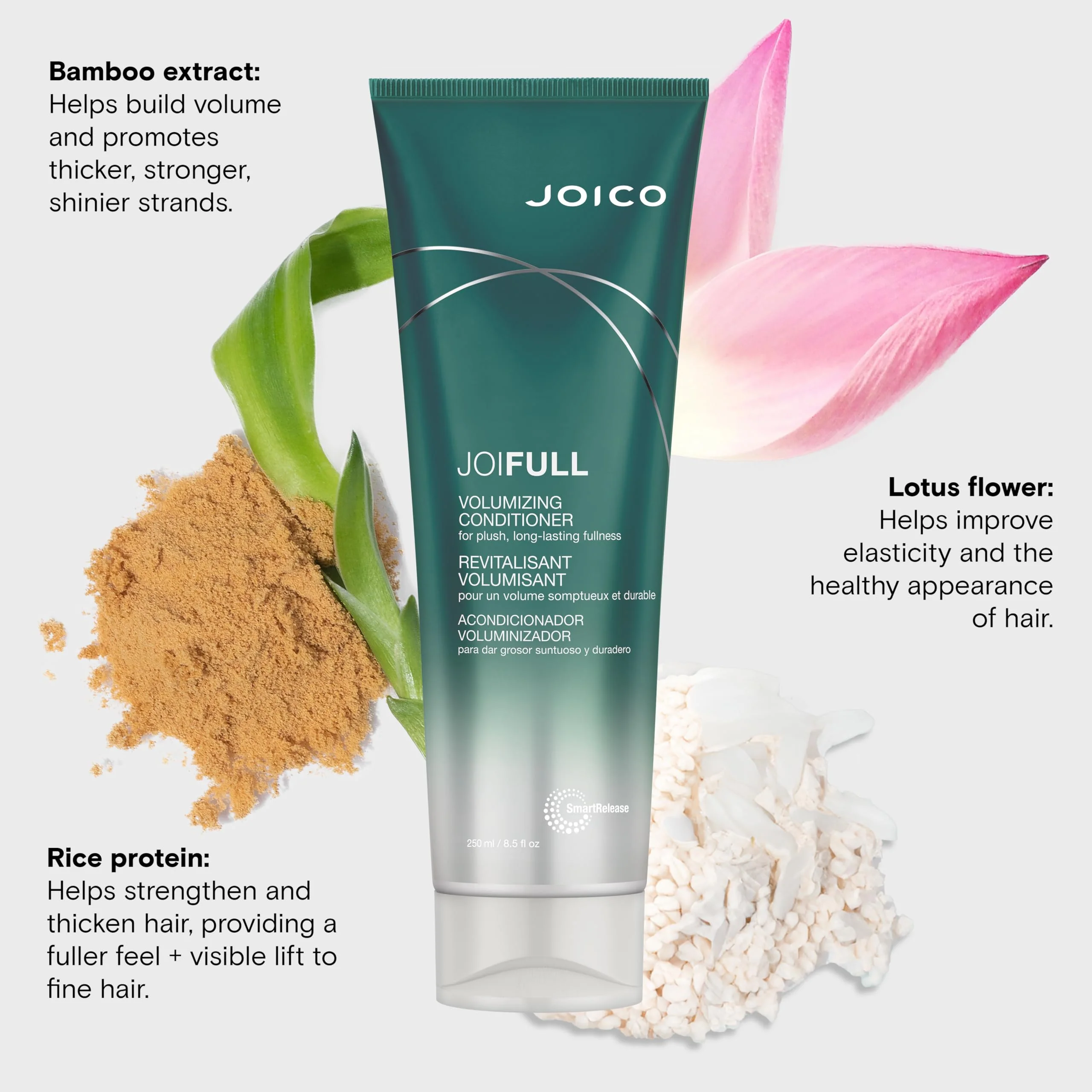JoiFULL Volumizing Conditioner | For Fine, Thin Hair | Add Instant Body | Long-Lasting Fullness | For Thicker Bouncier Hair | Boost Shine | With Lotus Flower & Bamboo Extract | 8.5 Fl Oz - Image 4