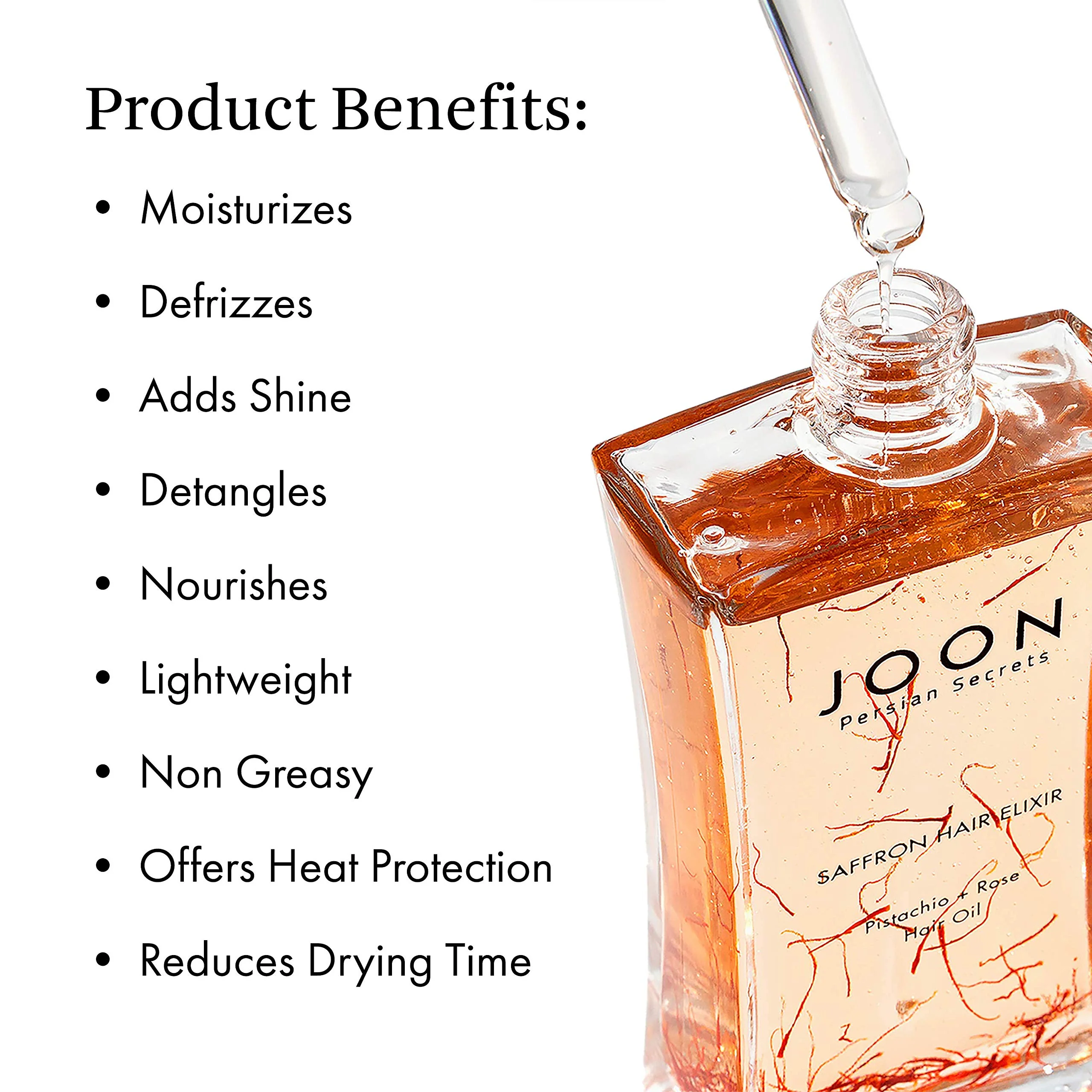 Joon Saffron Hair Elixir Pistachio + Rose Hair Oil, 1.11 Fl. Oz. - Image 2