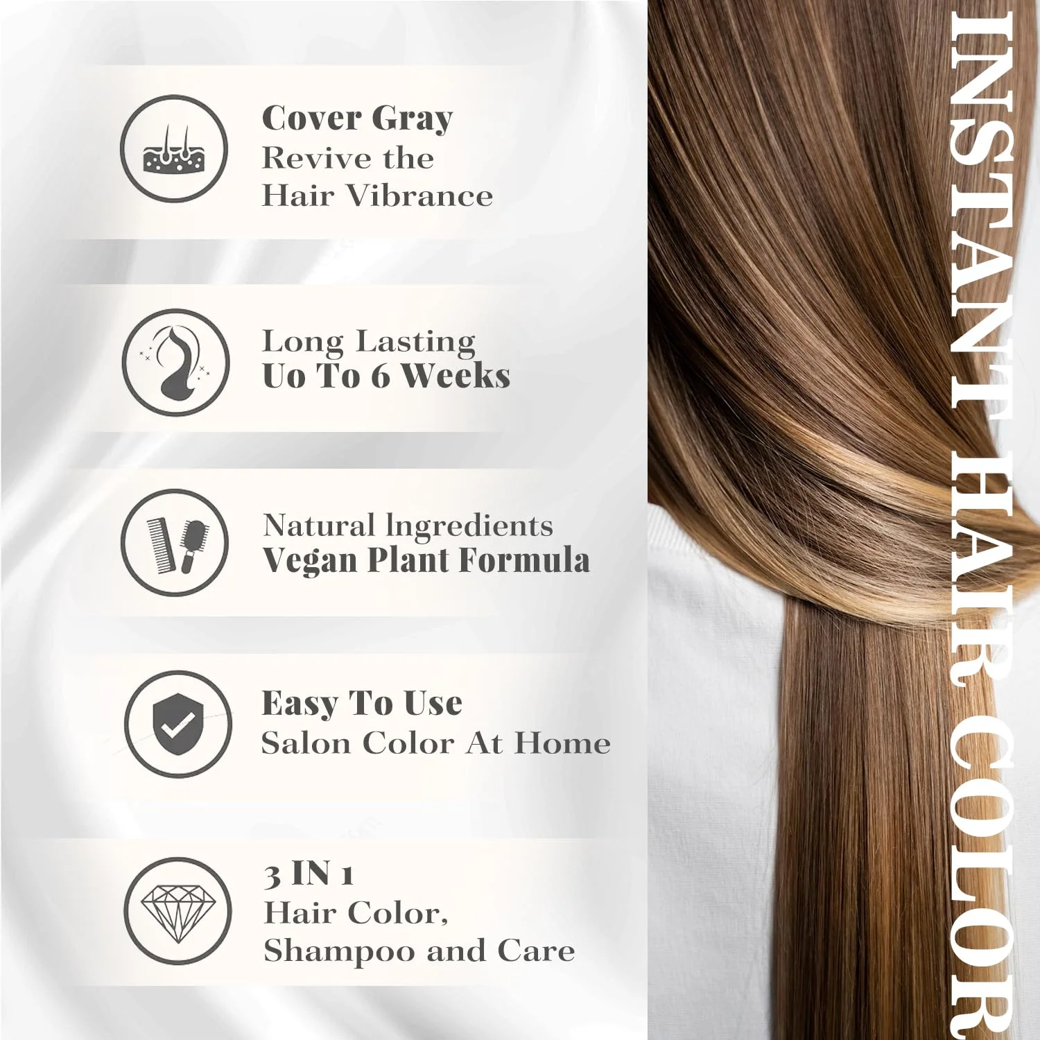 Joyful Young Hair Dye Shampoo 3-in-1, Natural Blonde Semi-Permanent Gray Hair Coverage, Color Depositing Shampoo for Women & Men, Vegan, Ammonia-Free - Image 5