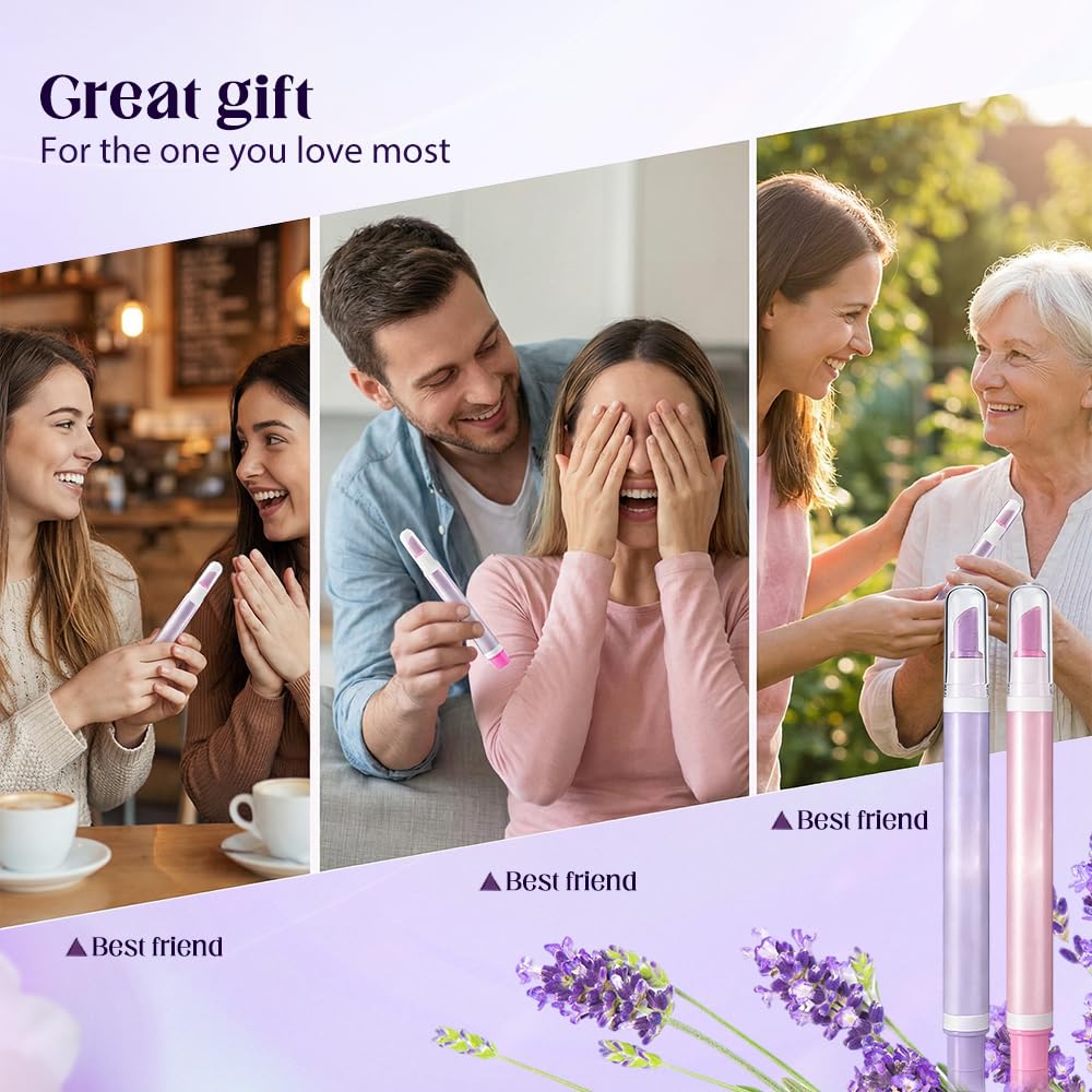 Jurfest 2-In-1 Cuticle Oil Pusher Pen,Ceramic Cuticle Remover, Portable Nail Oil Pen, Moisturizing Supports a strong look For Nail Salon, Gentle Hangnail Remover For Women (Rose + Lavender) - Image 7